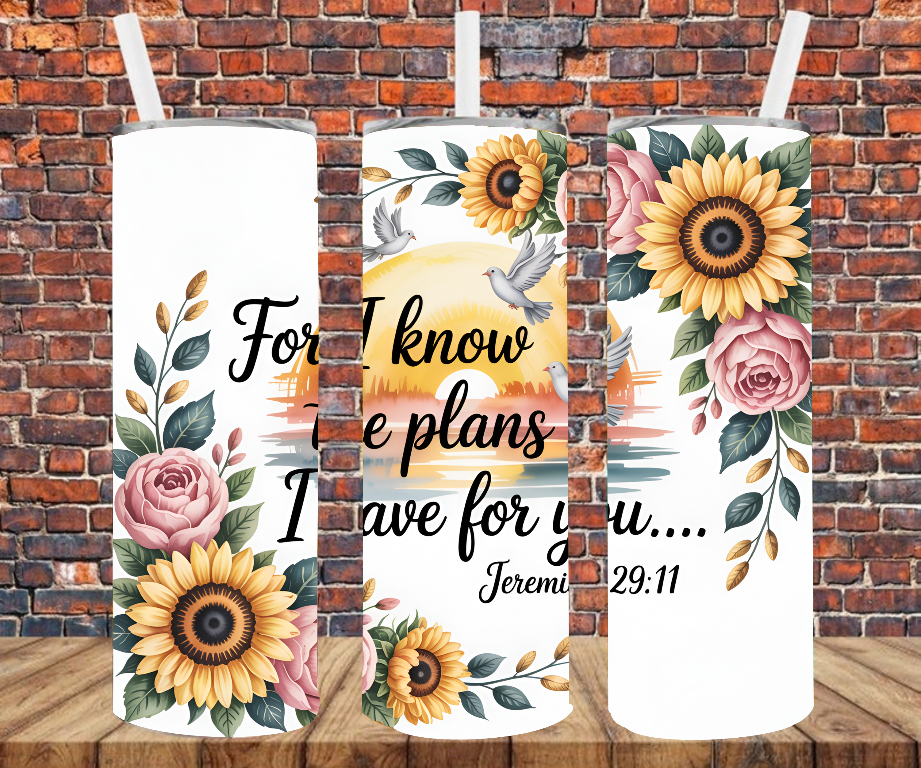 For I Know The Plans I Have For You, Jeremiah 29:11 - Tumbler Wrap - Sublimation Transfers