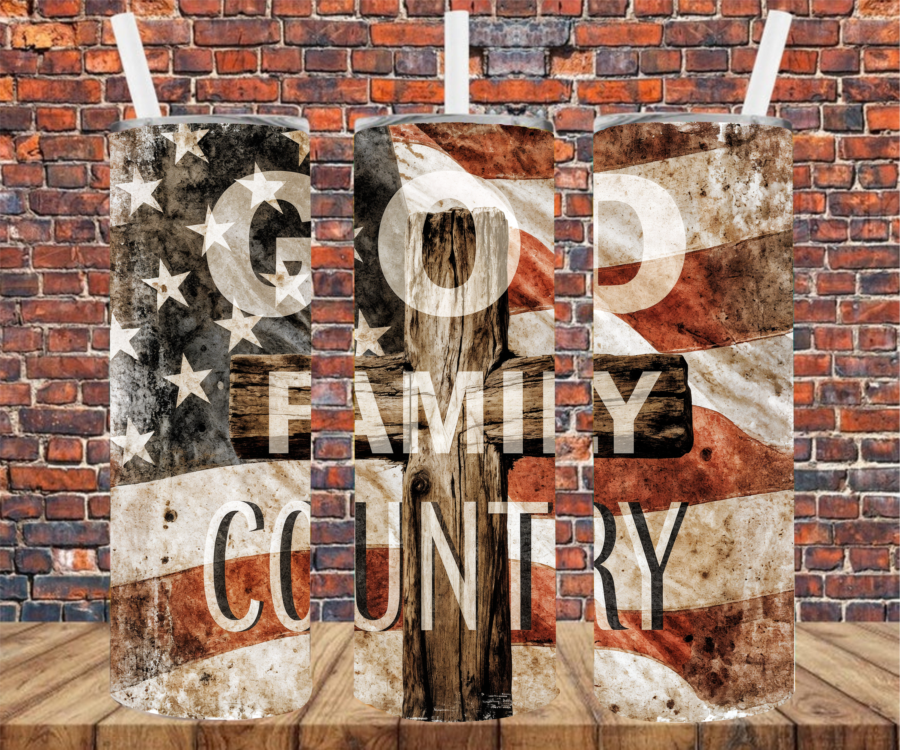 God Family Country - Tumbler Wrap - Sublimation Transfers