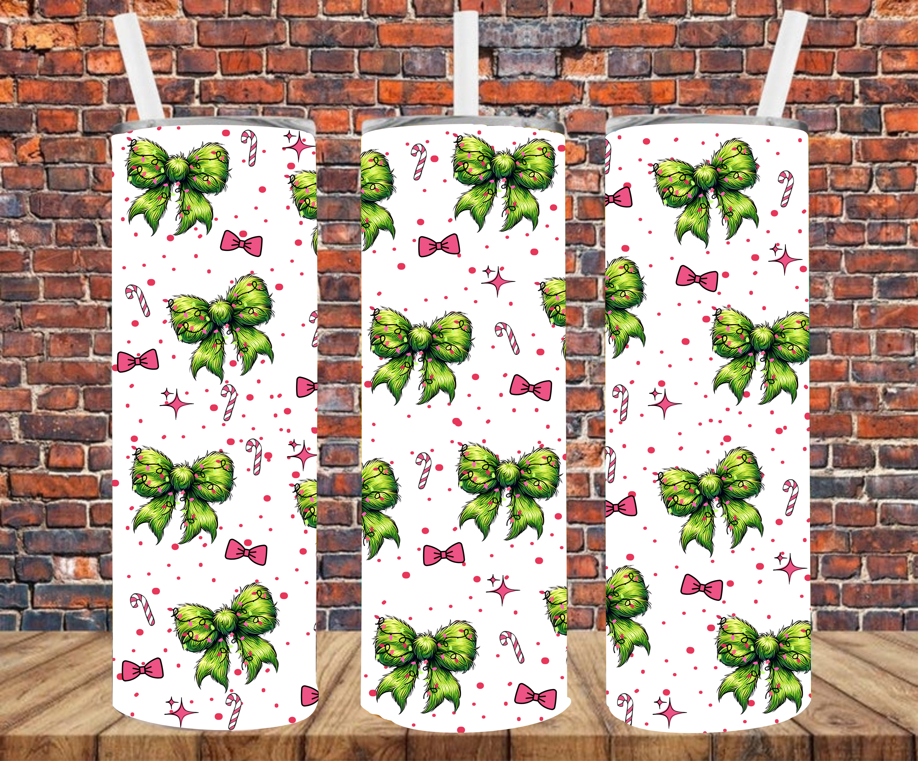 Grinchy Bows - Tumbler Wrap - Sublimation Transfers