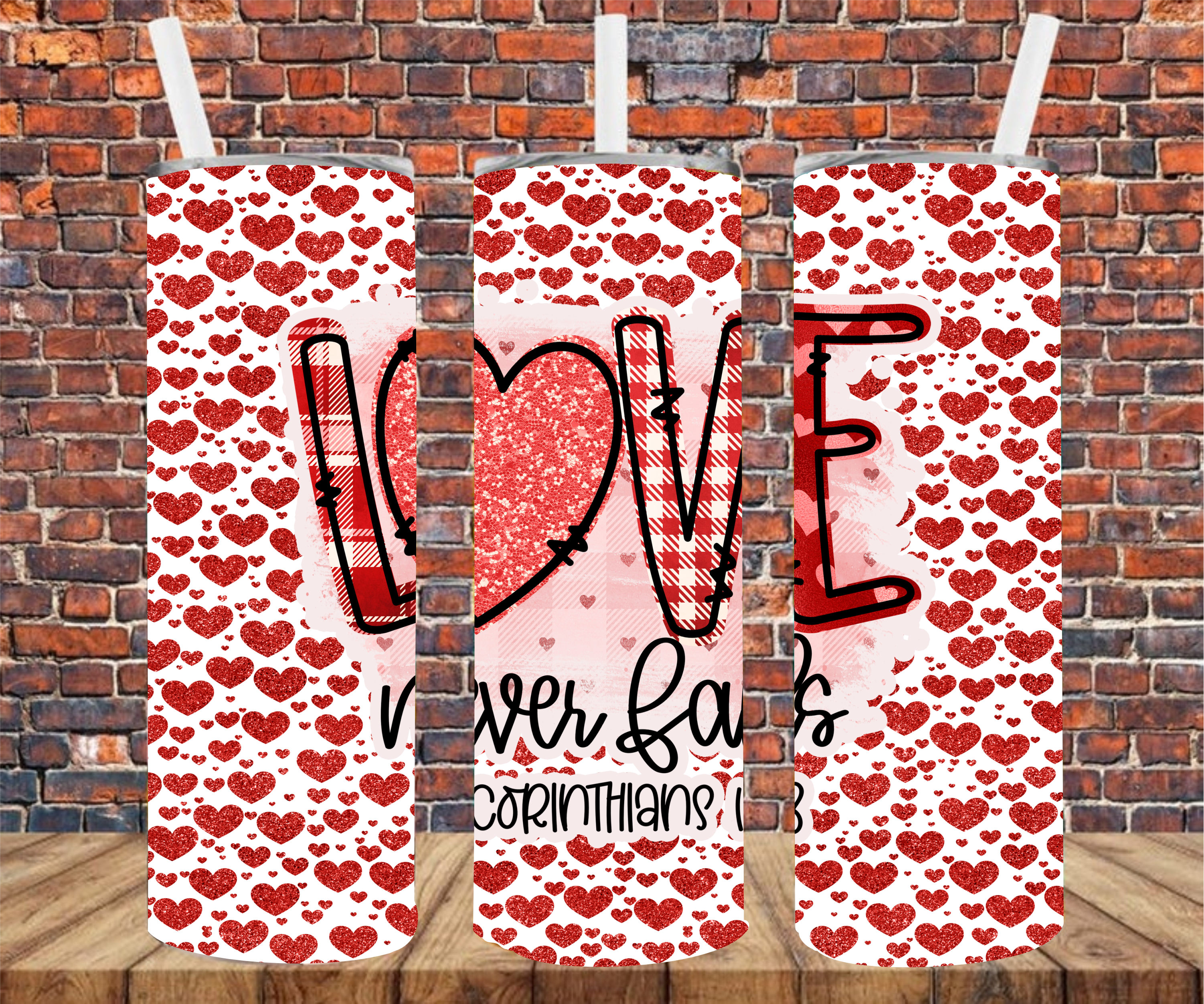 Love Never Fails - Tumbler Wrap - Sublimation Transfers