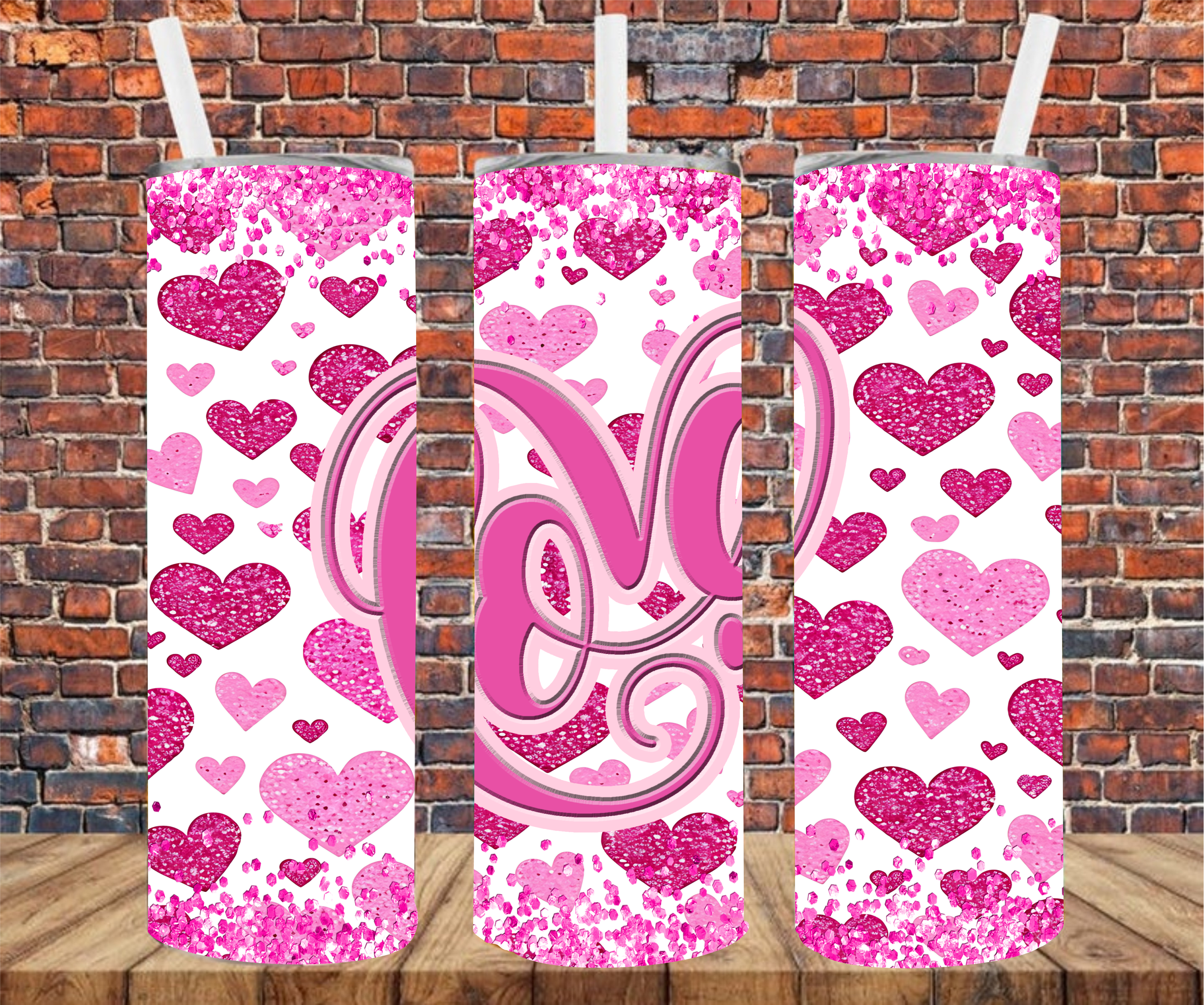 Glitter Effect Love - Tumbler Wrap - Sublimation Transfers