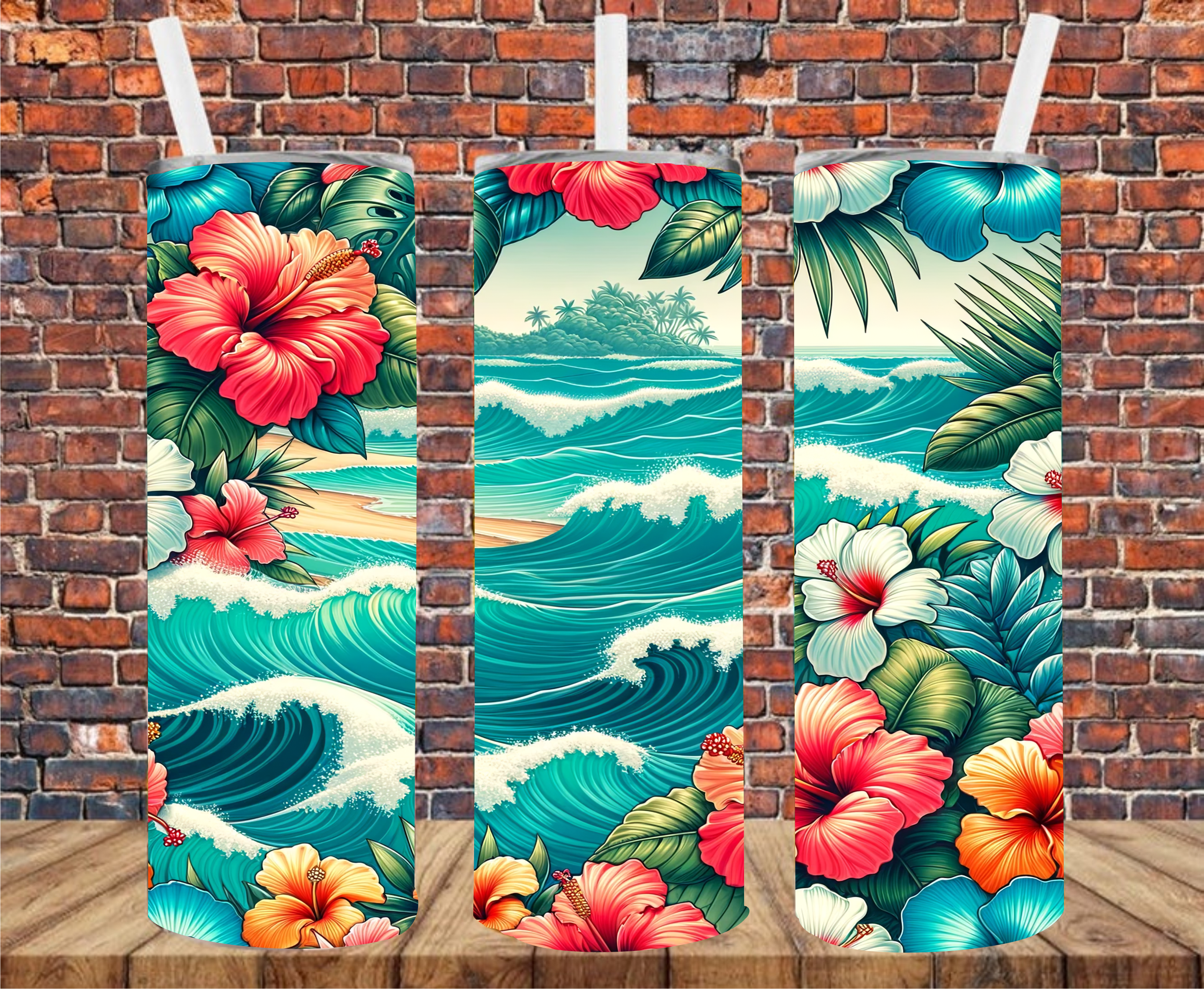 Tropical Hibiscus - Lunch Tote - Sublimation Transfer