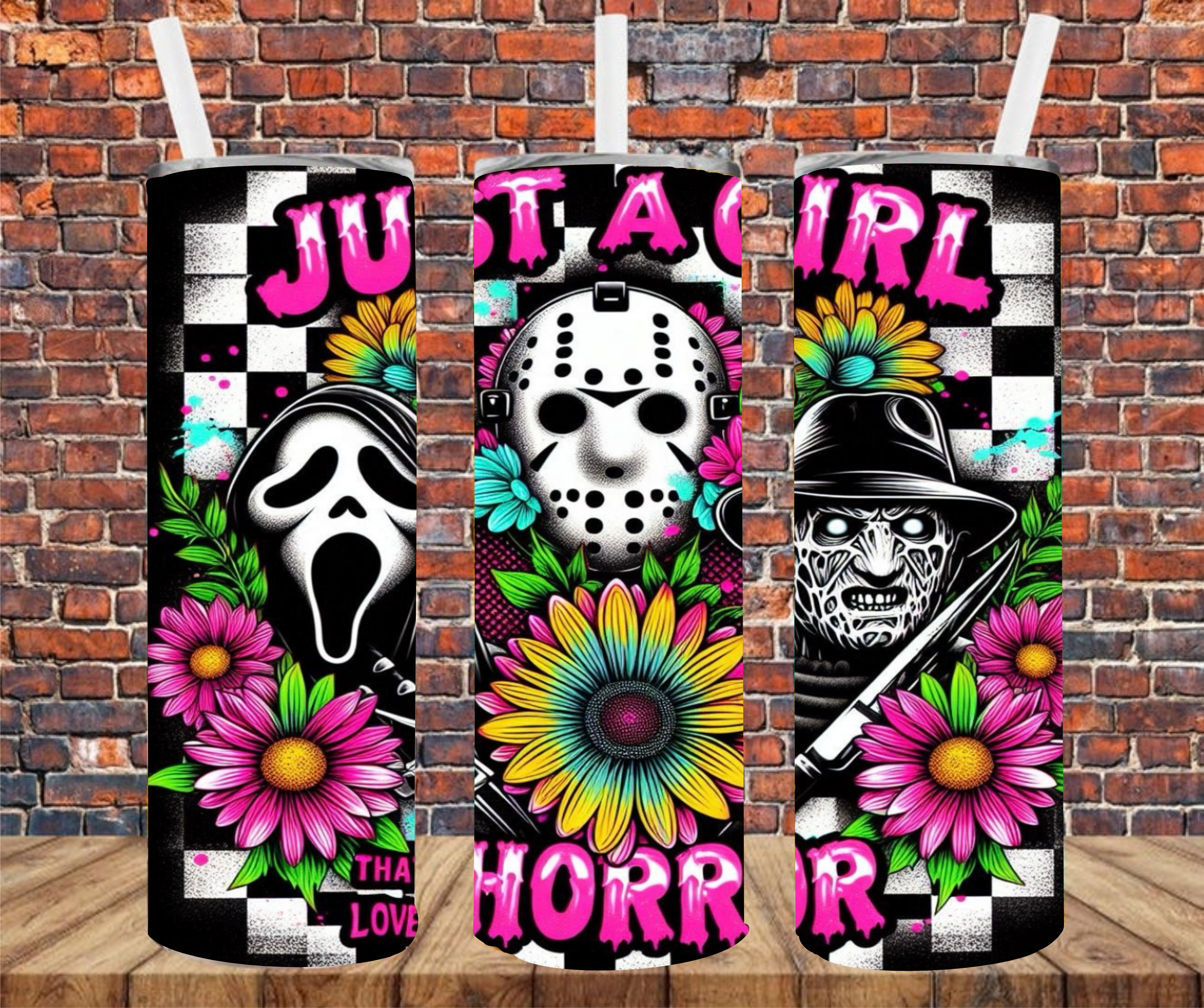Just A Girl Who Loves Horror - Tumbler Wrap - Sublimation Transfer