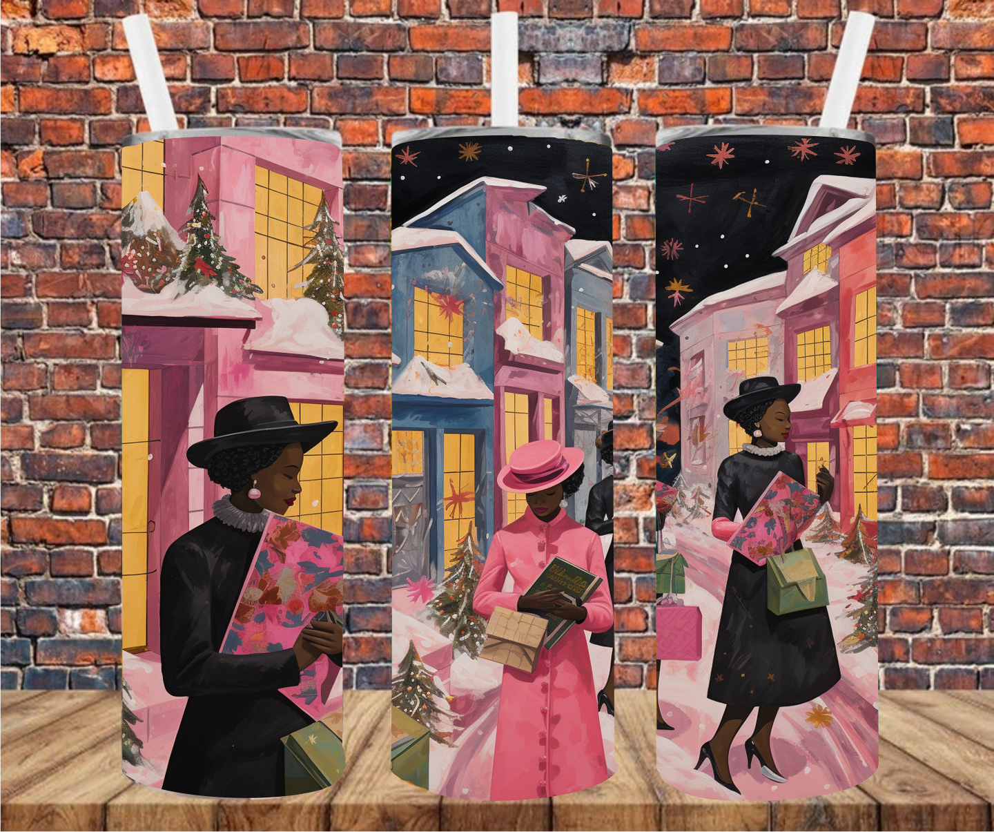 Christmas Shopping - Tumbler Wrap - Sublimation Transfers