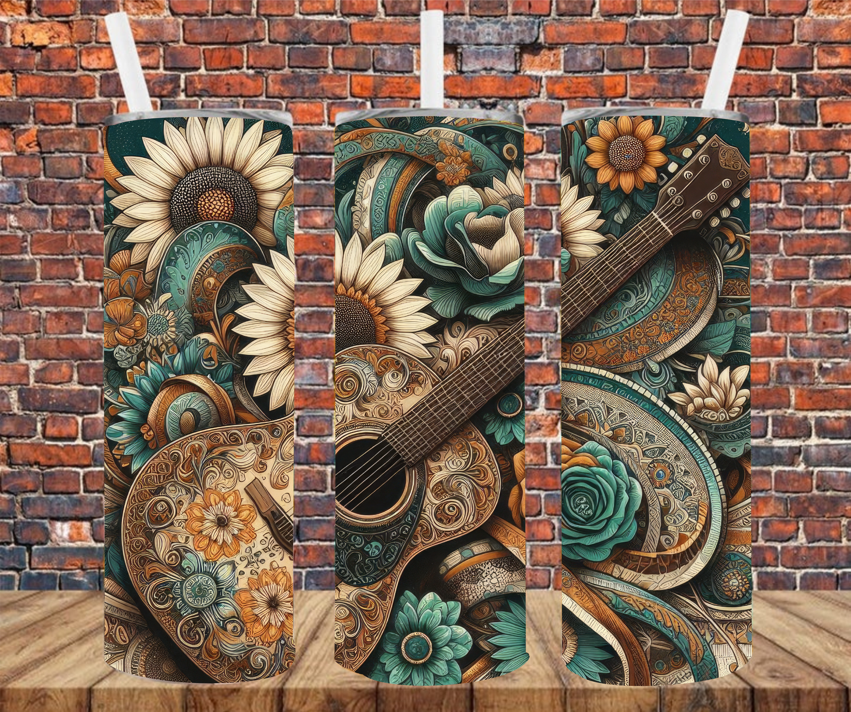 Acoustic Guitar - Sublimation Tumbler Wrap