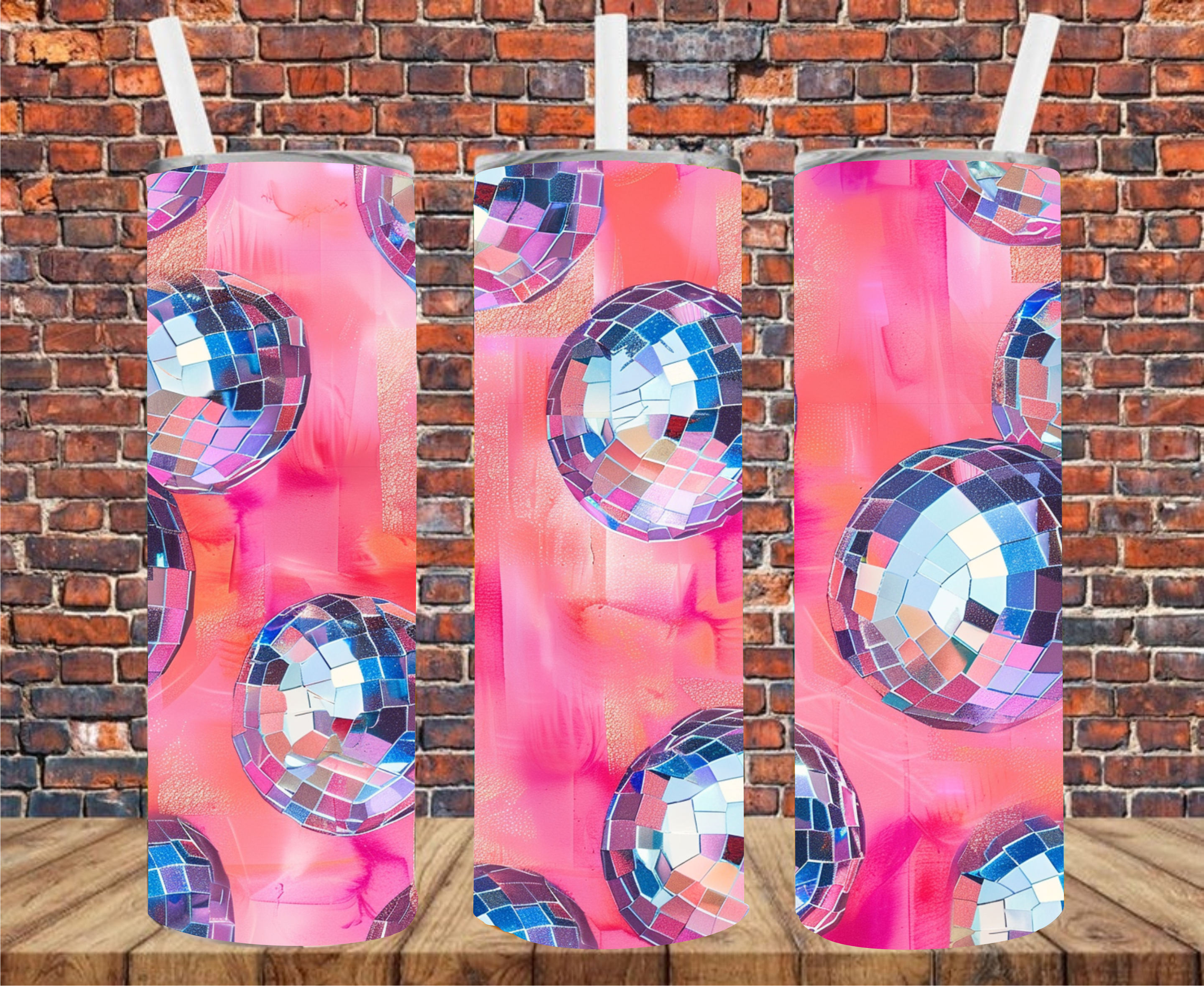 Disco Balls - Tumbler Wrap - Vinyl Transfers