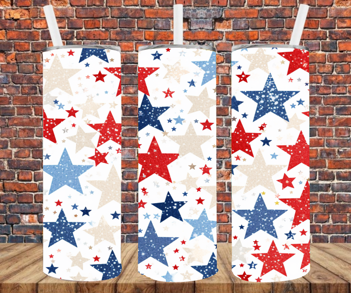 Patriotic Stars - Tumbler Wrap - Sublimation Transfers
