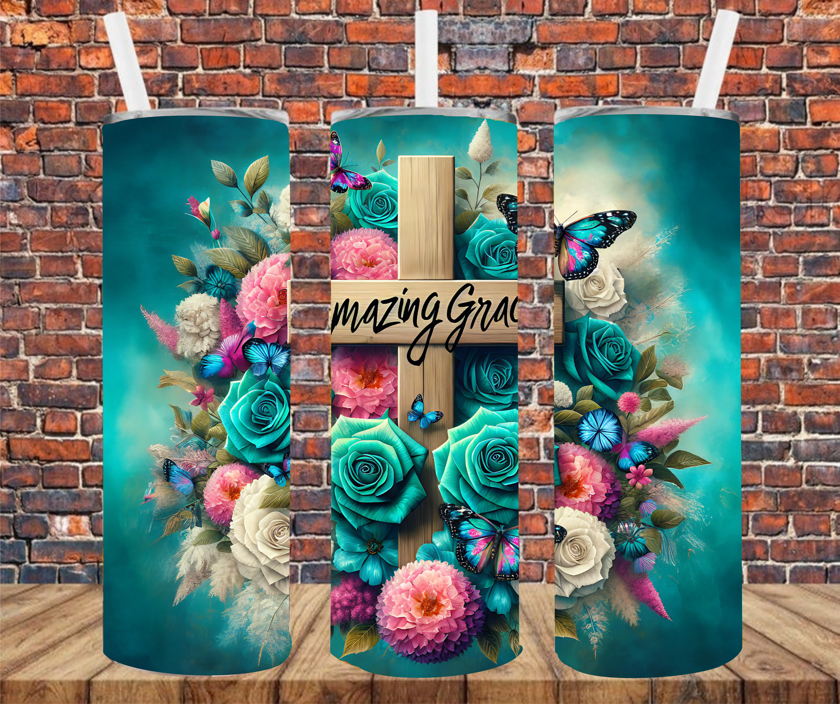 Amazing Grace - Tumbler Wrap - vinyl Transfers