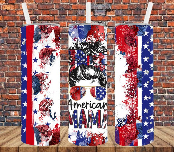 American Mama - Tumbler Wrap Sublimation Transfers