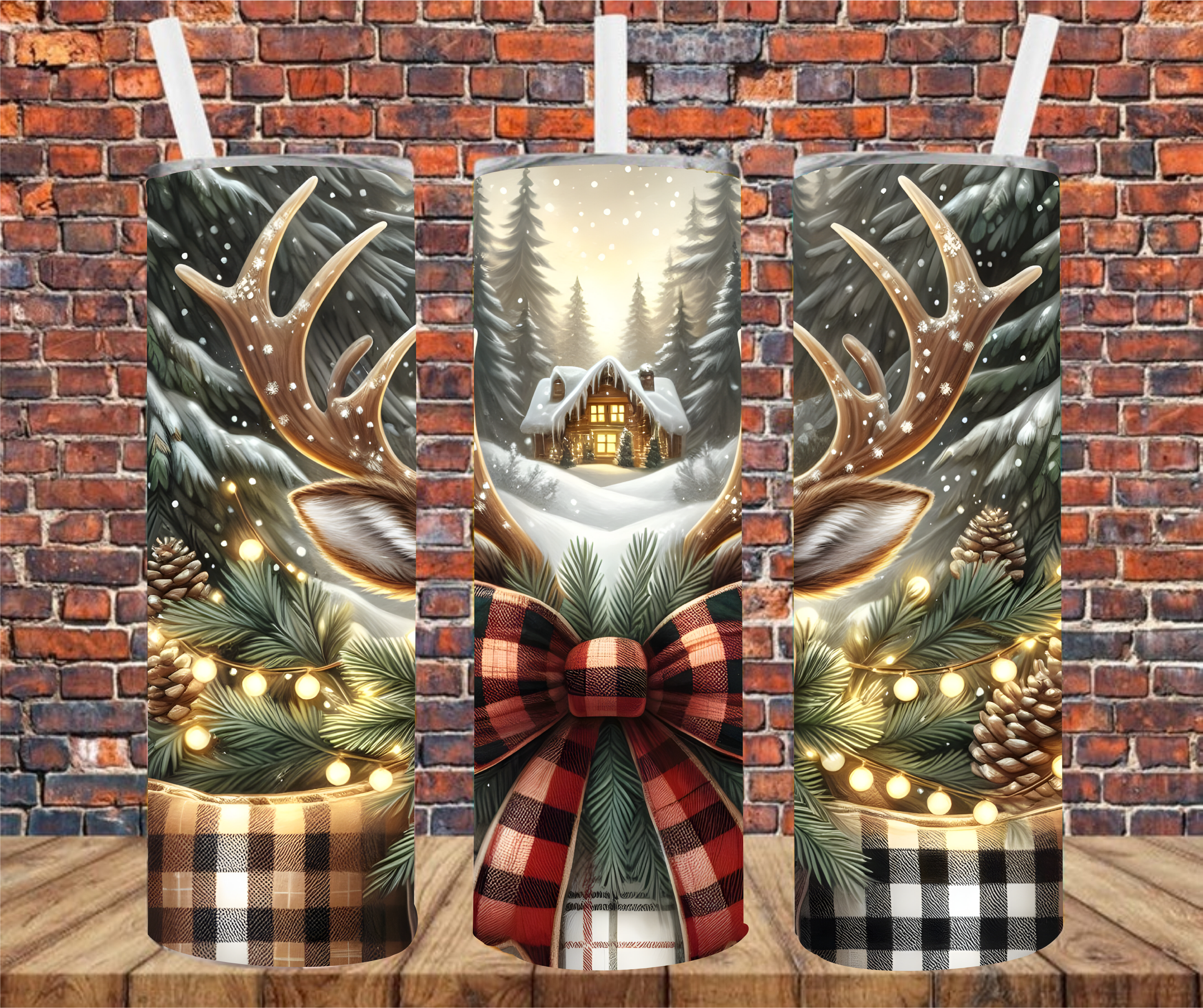 Christmas Antlers - Tumbler Wrap - Sublimation Transfers