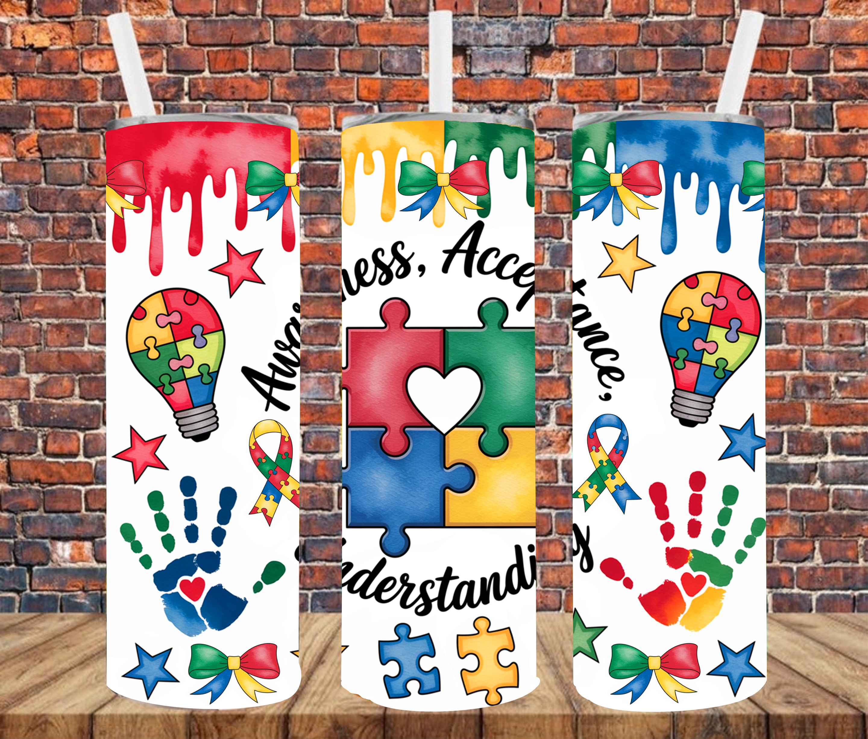 Autism Awareness - Tumbler Wrap - vinyl Transfers