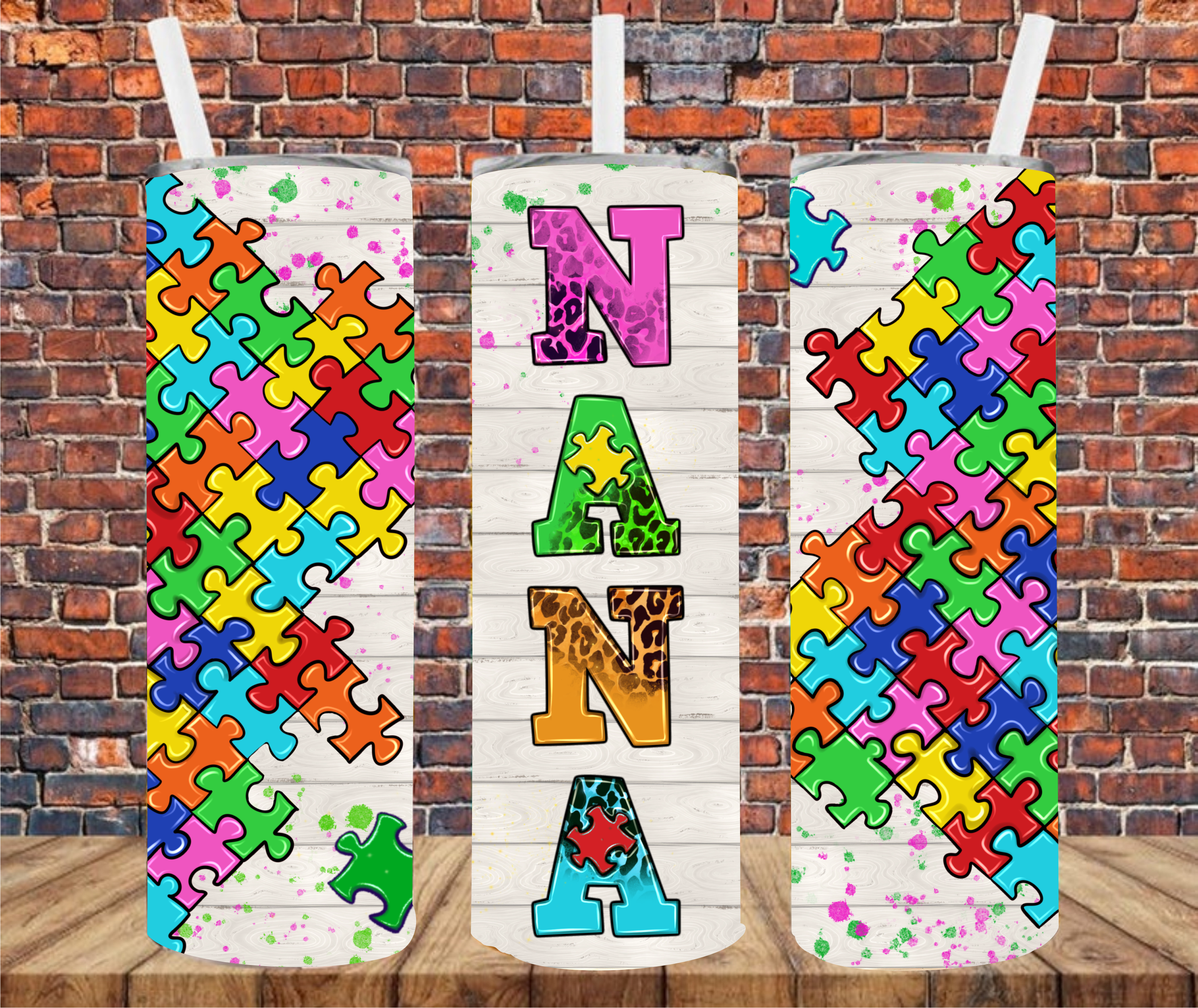Nana Autism Awareness - Sublimation Tumbler Wrap