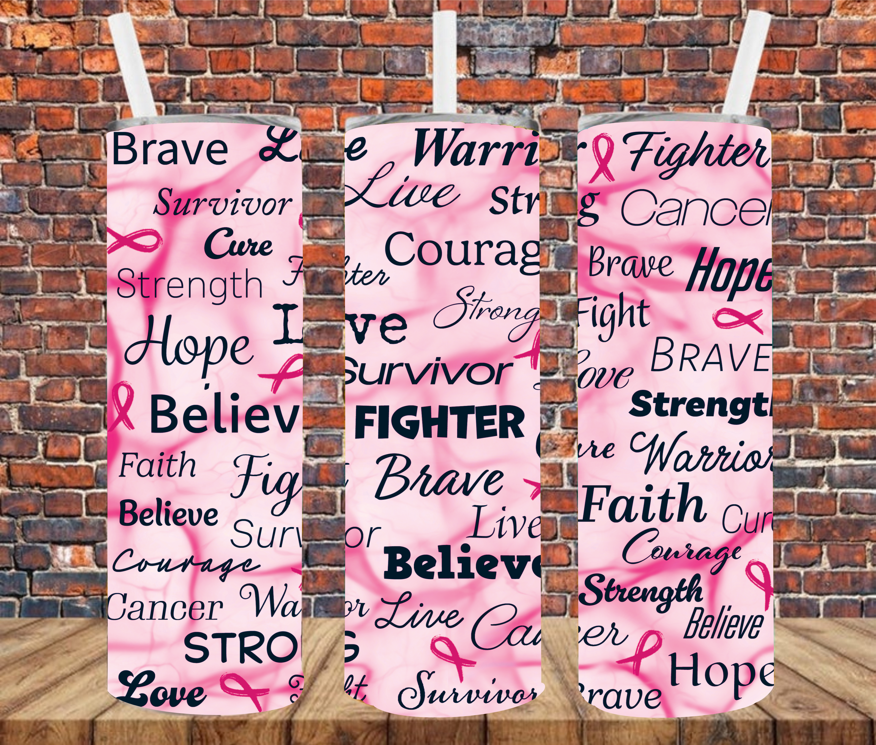 Breast Cancer Awareness - Tumbler Wrap - vinyl Transfers