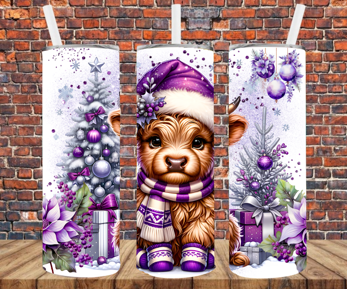 Christmas Cow - Tumbler Wrap - Sublimation Transfers