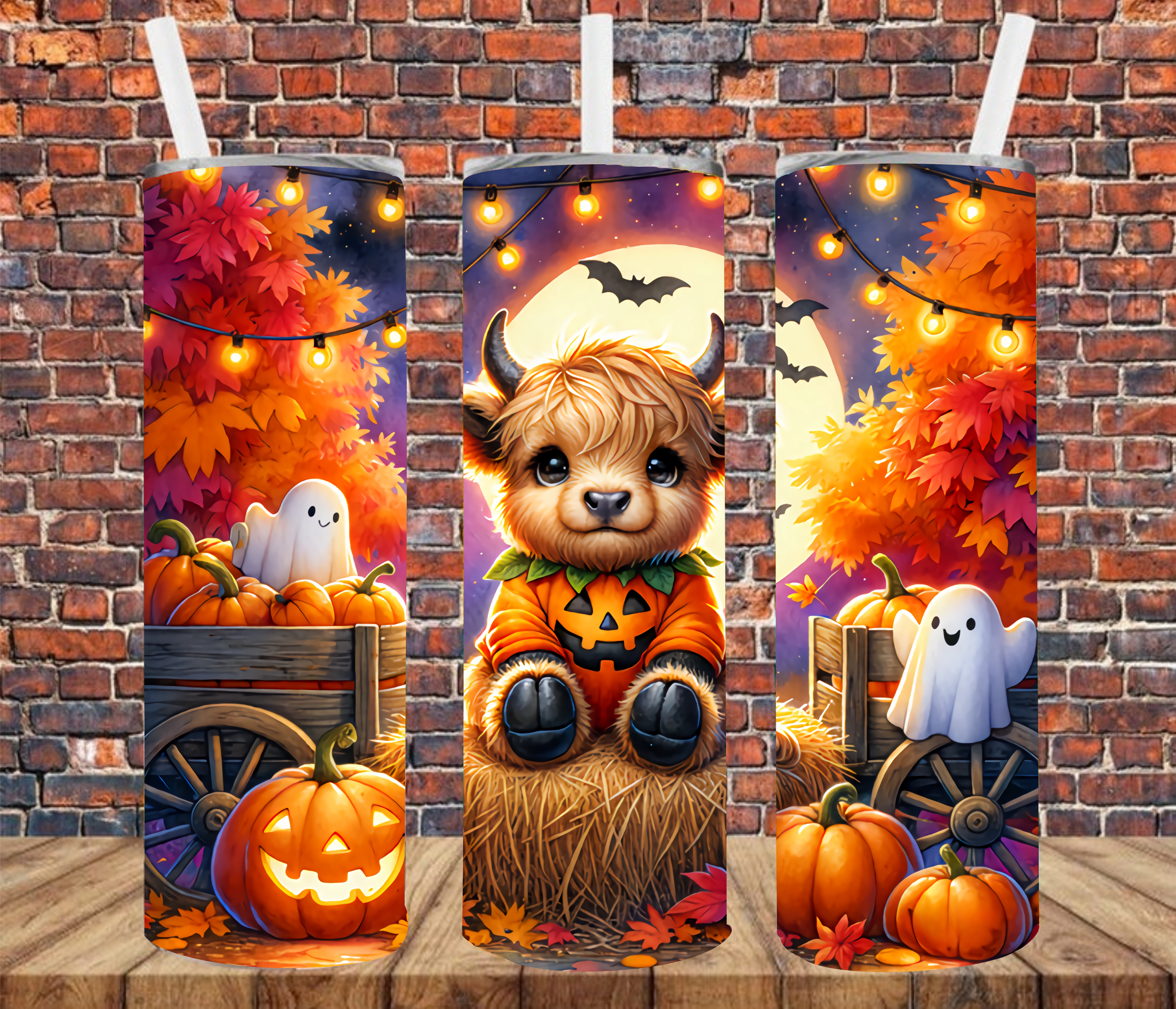 Adorable Halloween Calf - Tumbler Wrap - Sublimation Transfers