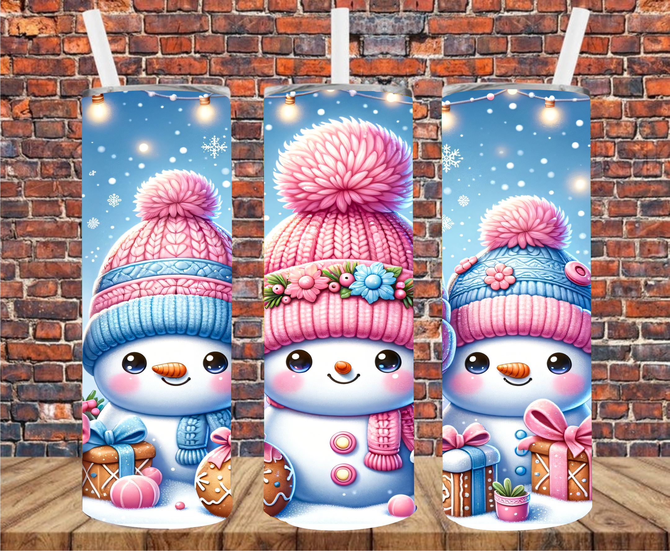 Adorable Snowmen - Tumbler Wrap - Sublimation Transfers