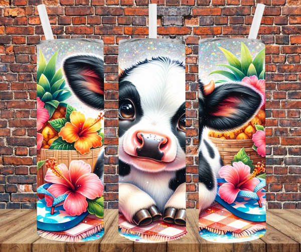 Beachy Cow - Tumbler Wrap - Sublimation Transfers