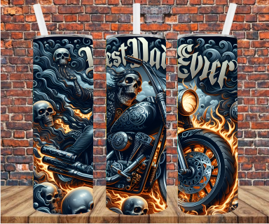 Best Dad Ever Biker - Tumbler Wrap - Sublimation Transfer