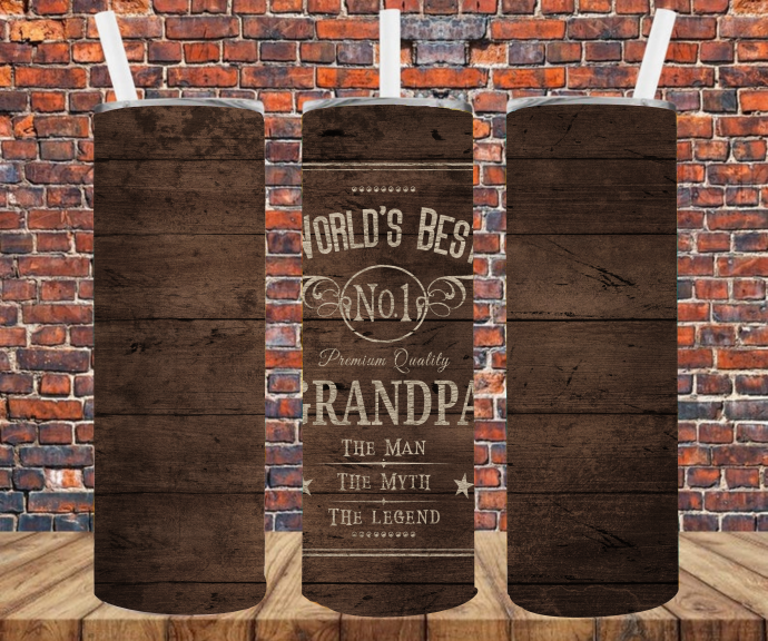 World's Best Grandpa - Tumbler Wrap - Sublimation Transfers