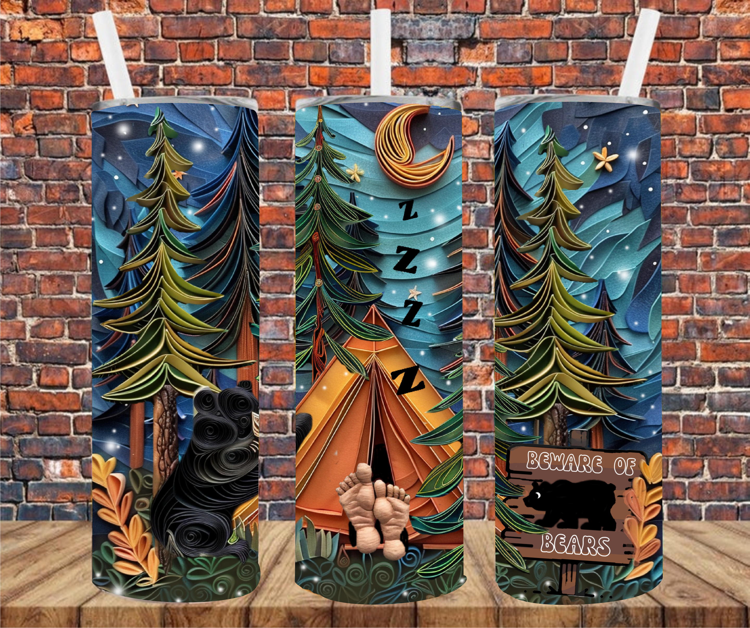 Beware Of The Bears - Tumbler Wrap - Sublimation Transfer