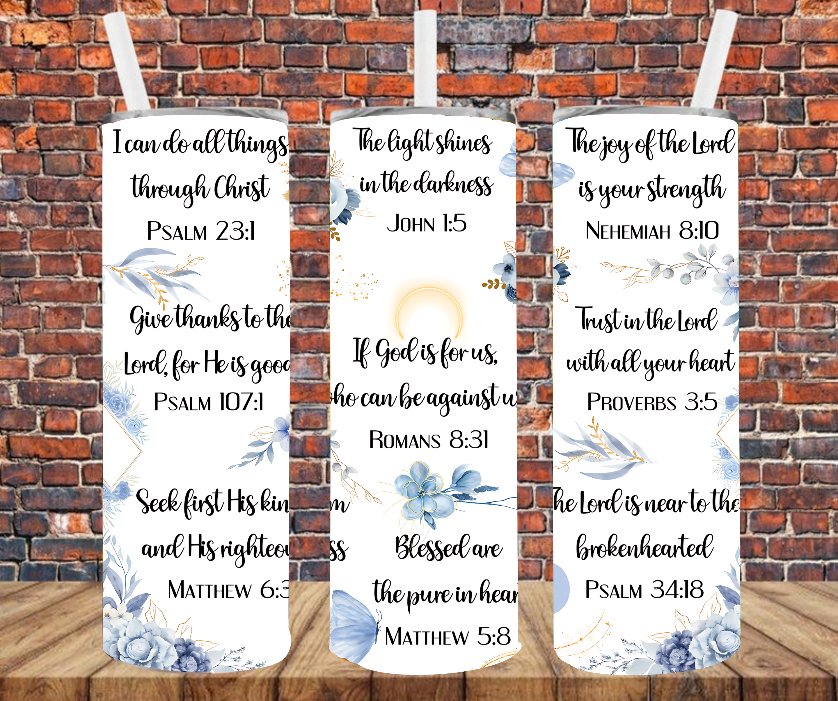 Bible Verse Quotes - Tumbler Wrap - Sublimation Transfer