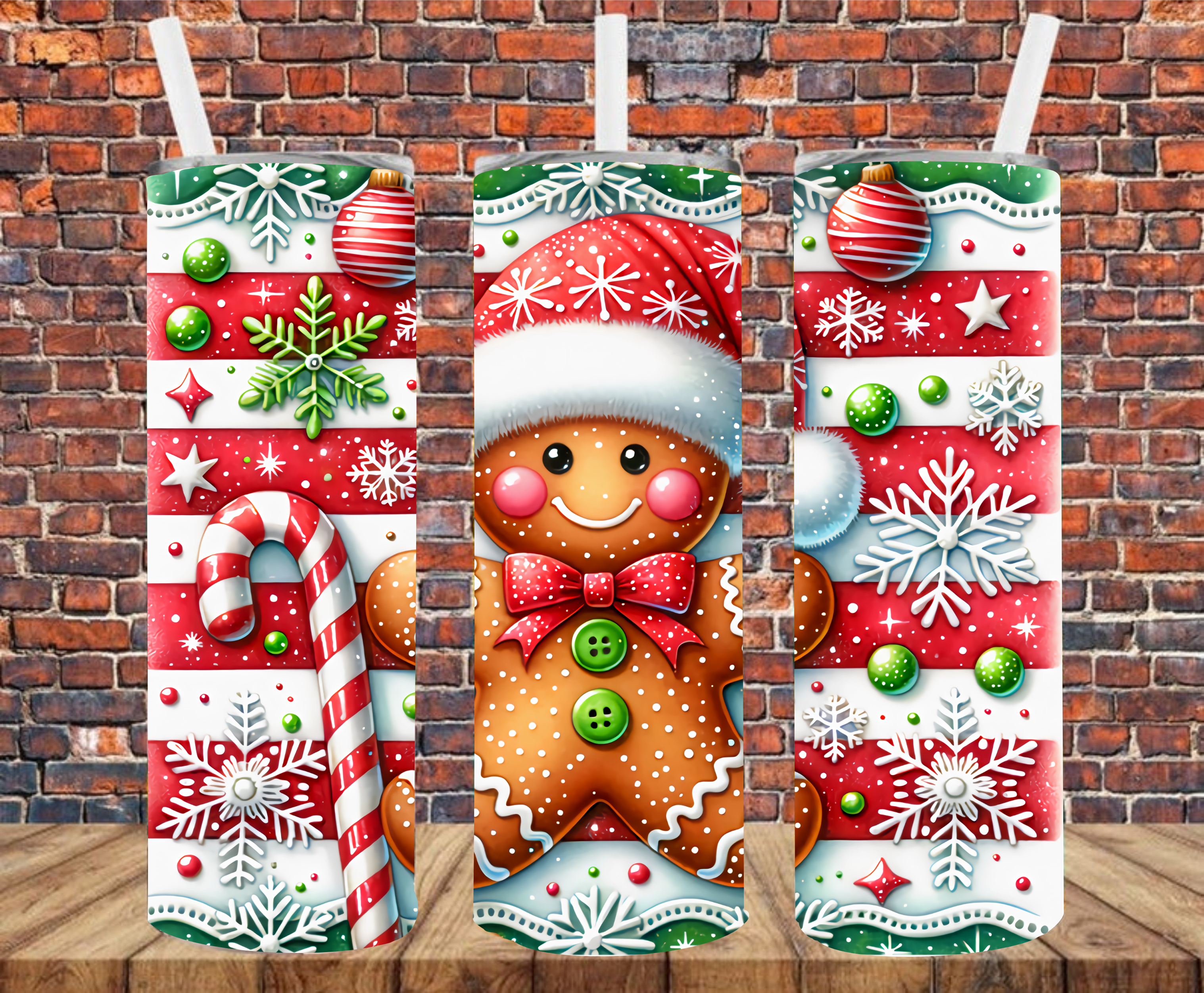 Gingerbread Man - Tumbler Wrap - Sublimation Transfers