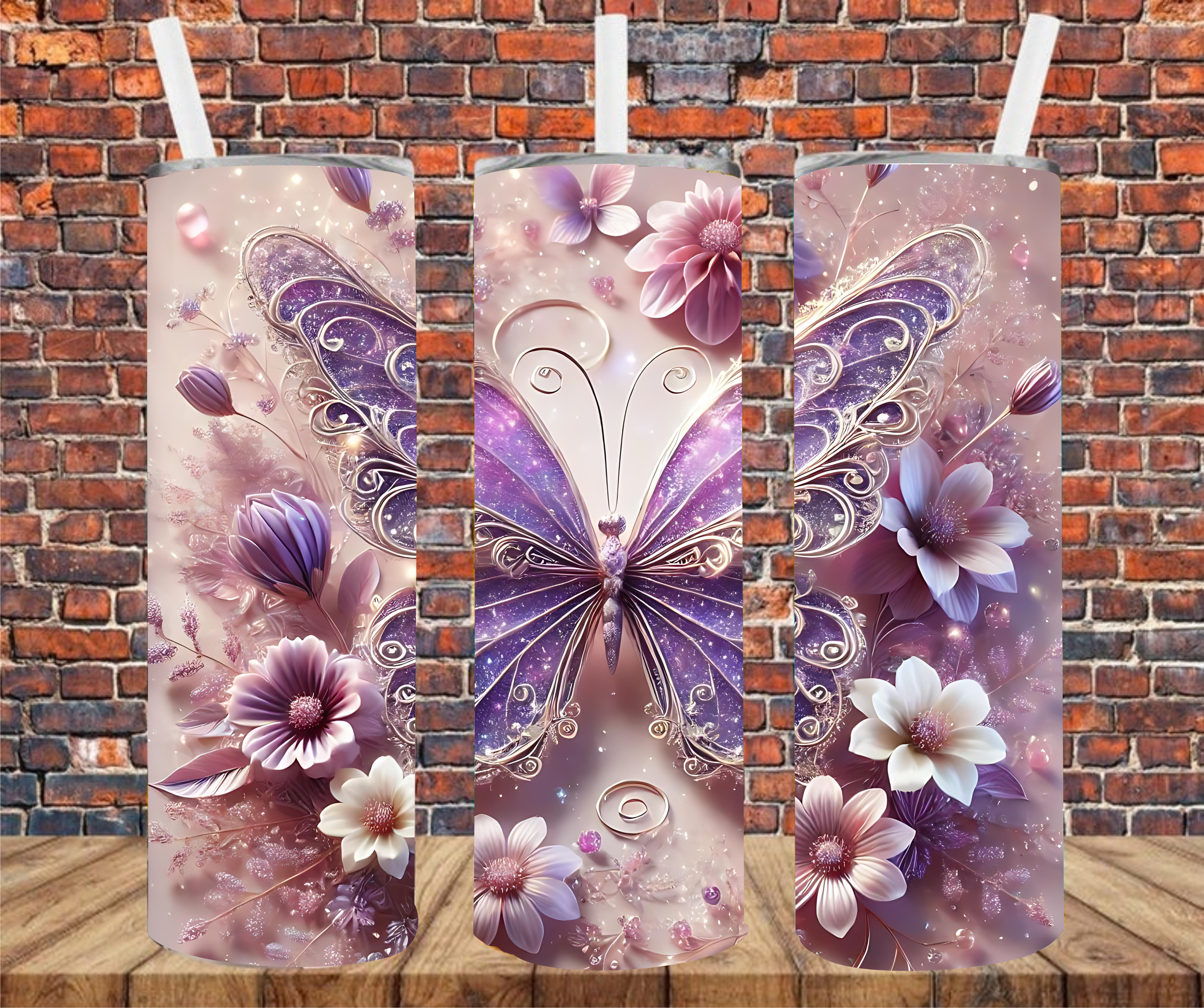 Elegant Butterfly - Tumbler Wrap - Sublimation Transfer