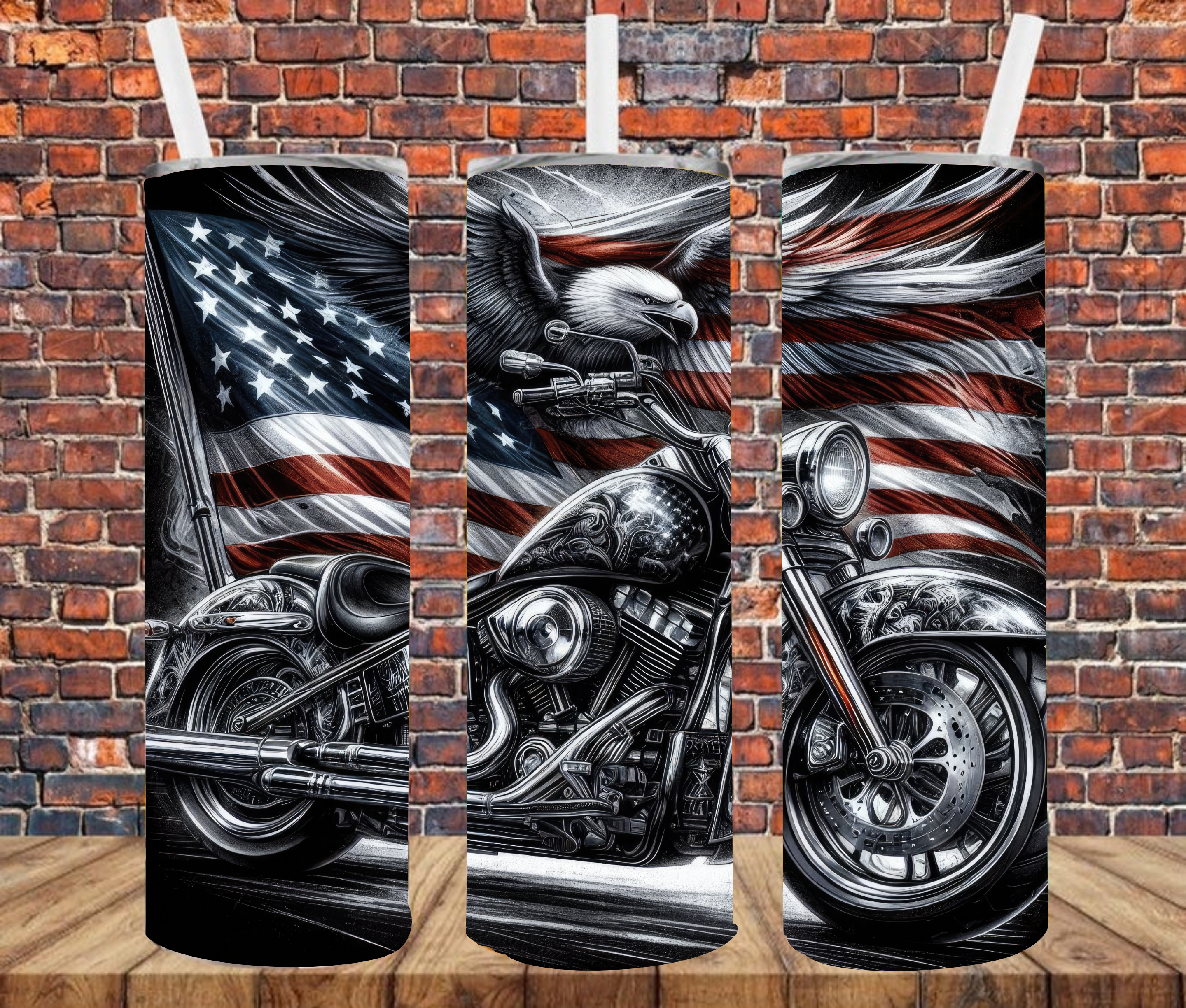 American Biker - Tumbler Wrap - vinyl Transfers