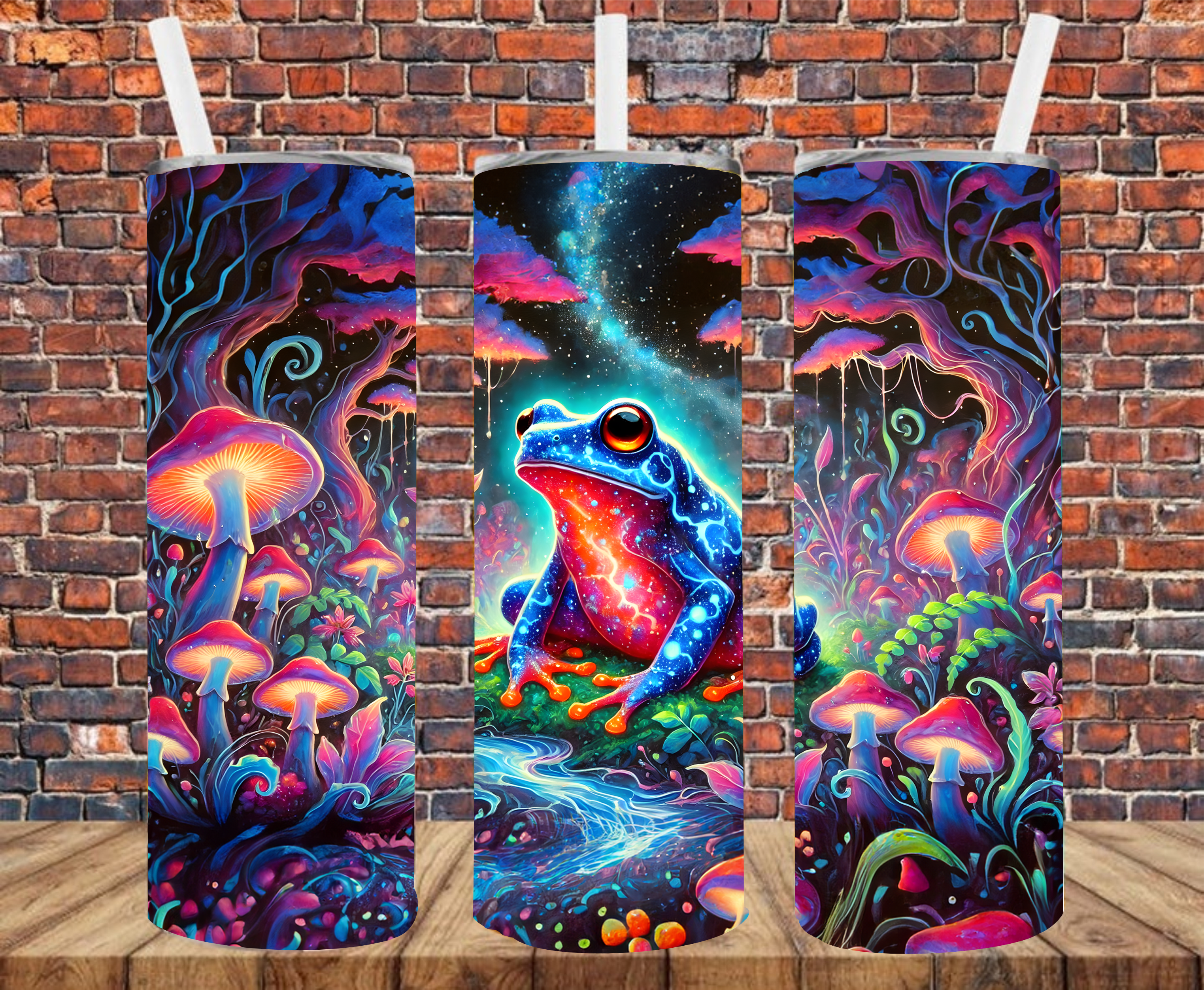 Neon Effect Frog - Tumbler Wrap - Sublimation Transfers