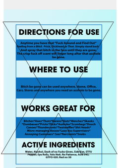 Bitch Be Gone Spray - Tumbler Wrap - Sublimation Transfers