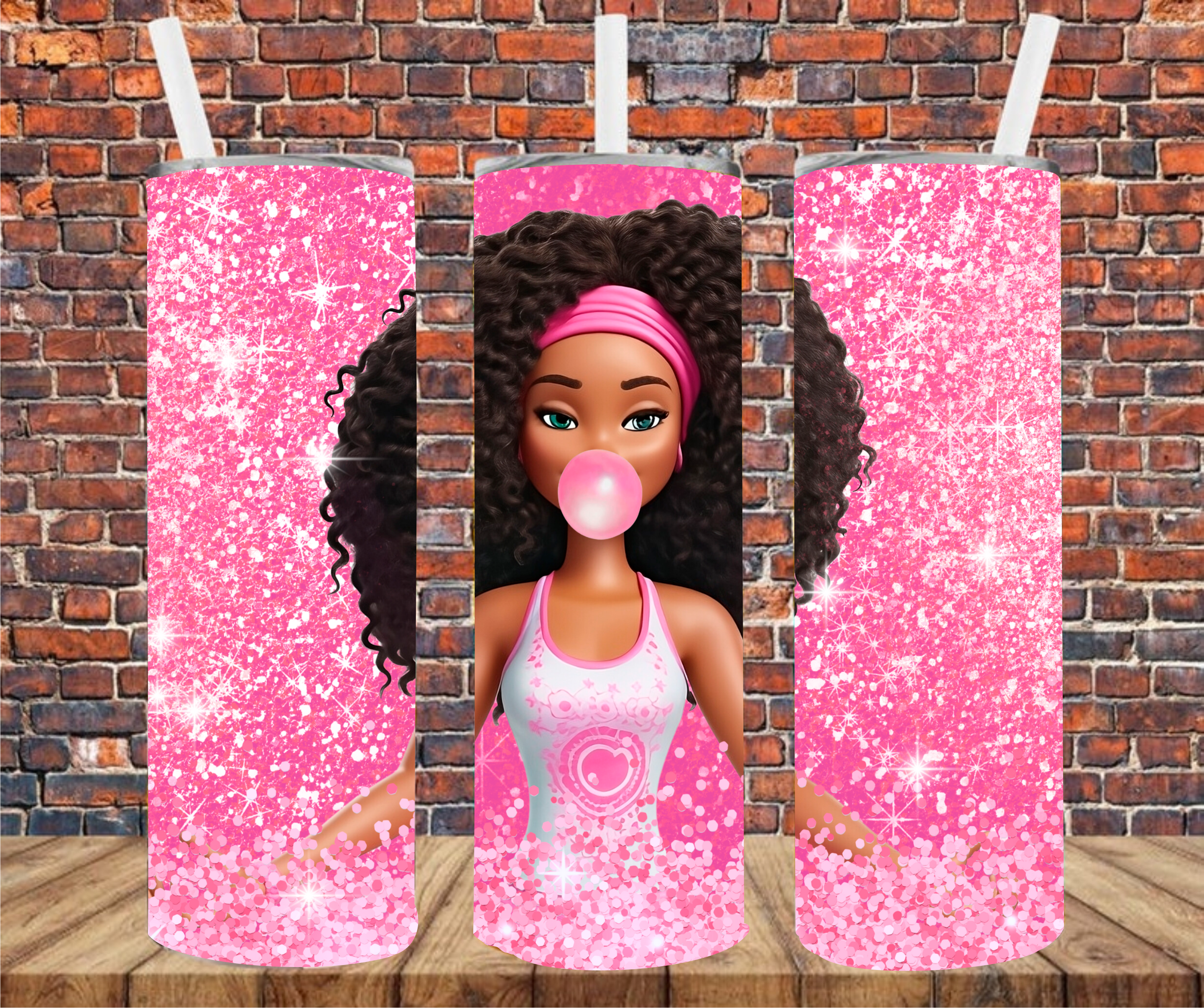 Bubble Blowing Diva - Tumbler Wrap - Sublimation Transfers