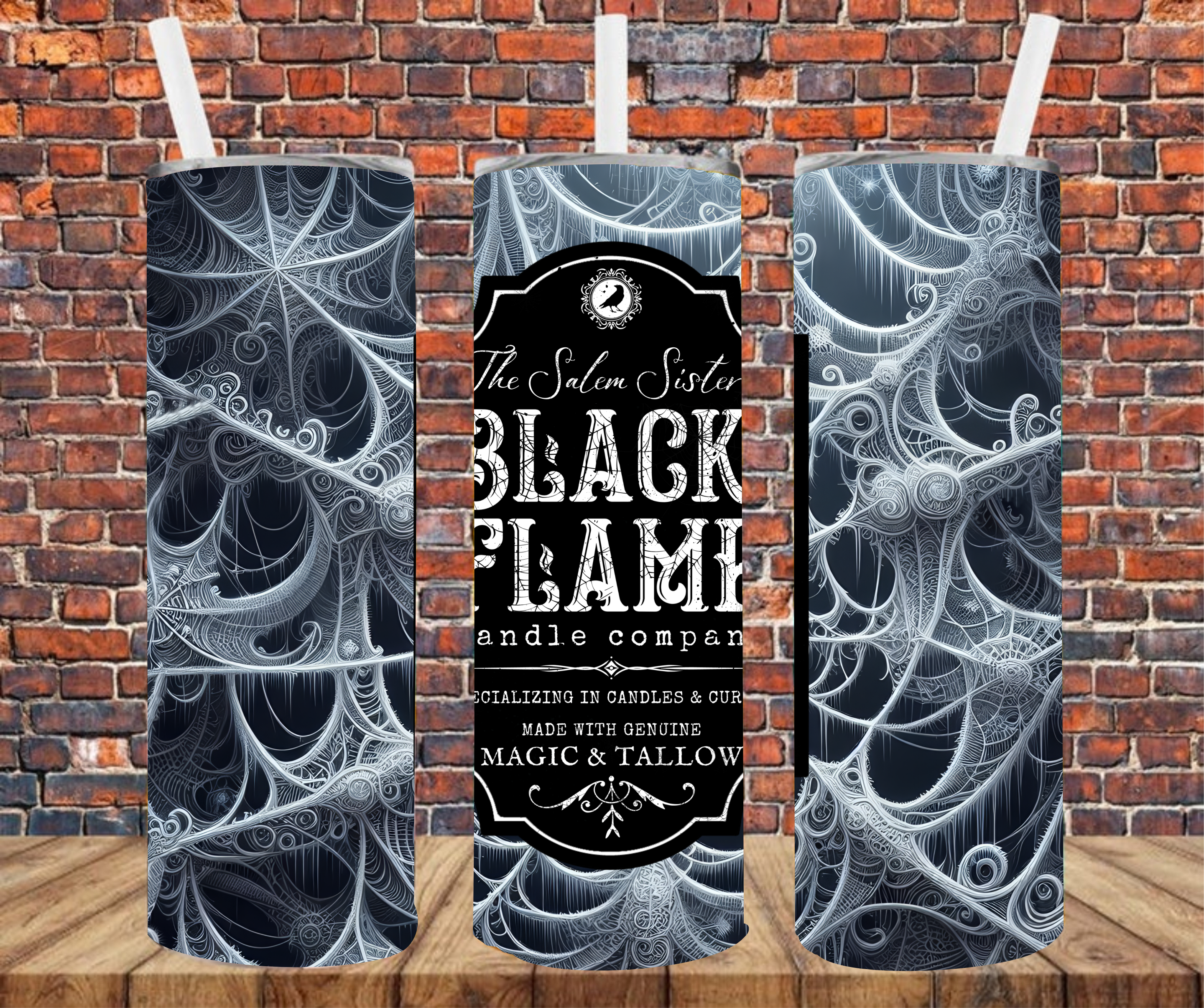 Black Flame - Tumbler Wrap - Sublimation Transfer