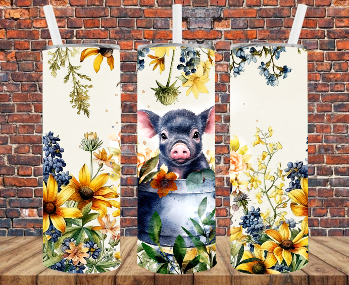 Country Pig - Tumbler Wrap - Sublimation Transfers