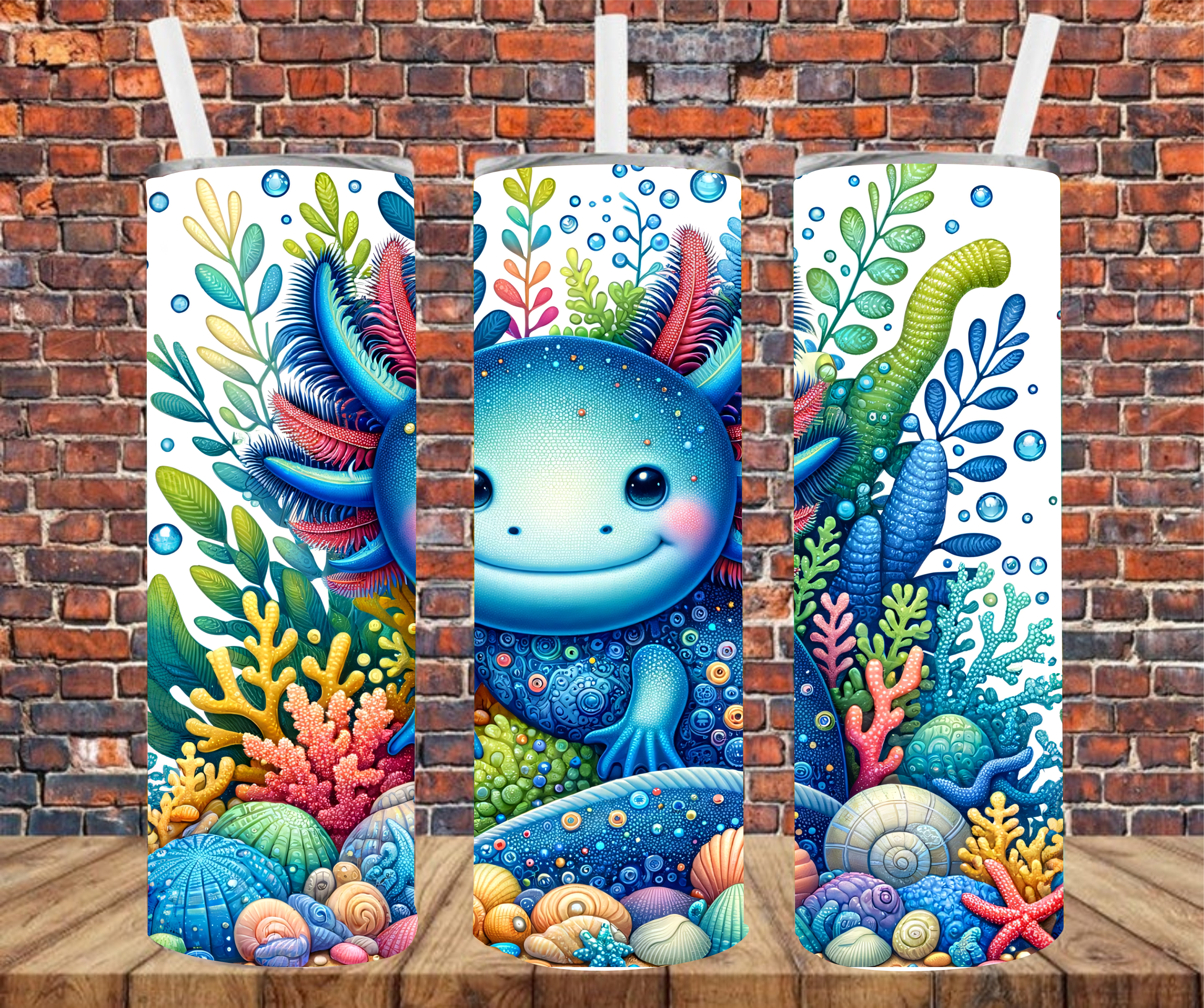 Axolot Creature - Tumbler Wrap - Sublimation Transfer