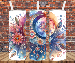 Boho Sun & Moon - Tumbler Wrap - Sublimation Transfers
