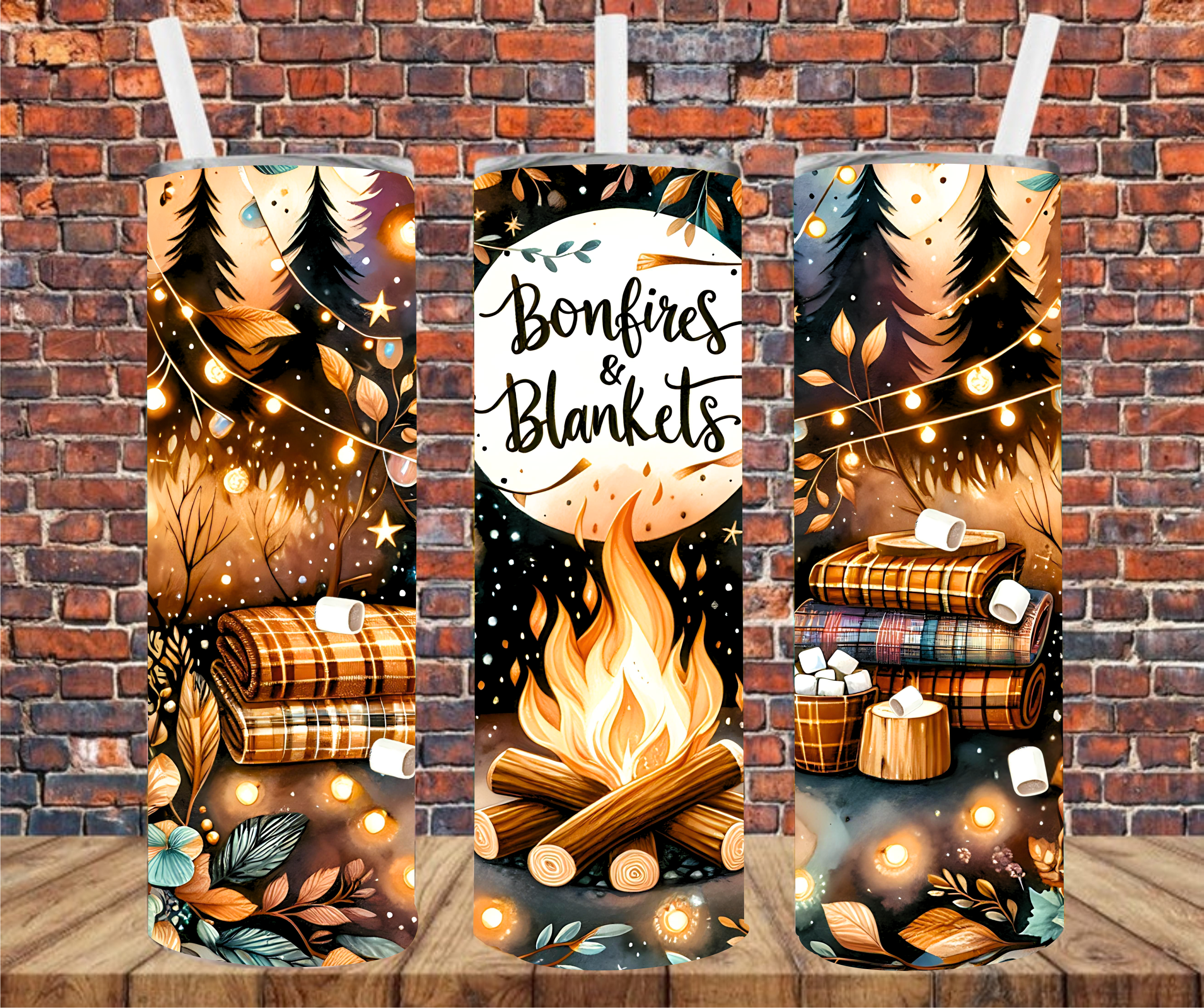Bonfires & Blankets - Tumbler Wrap - Sublimation Transfers