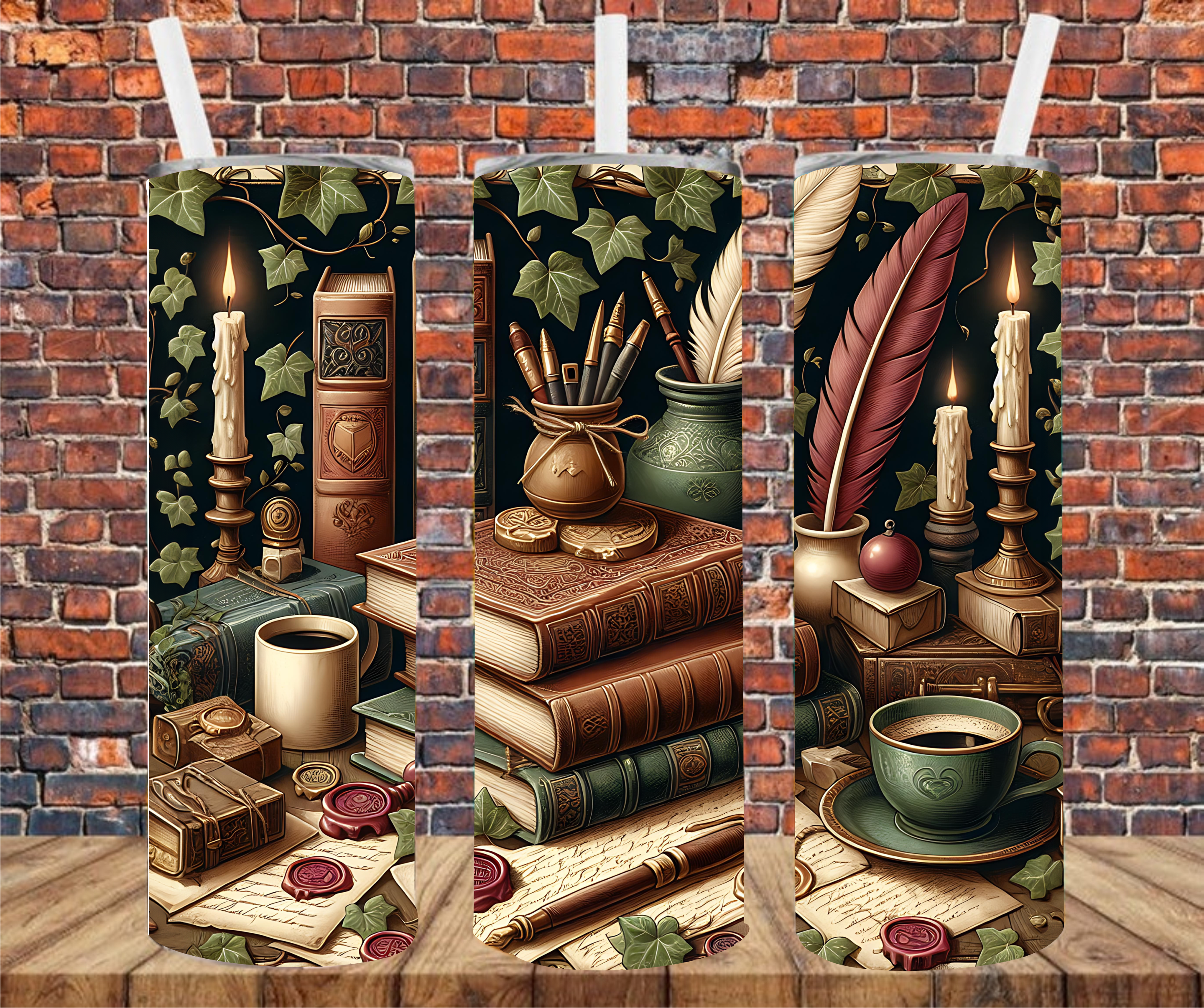 Vintage Books - Tumbler Wrap - Sublimation Transfers