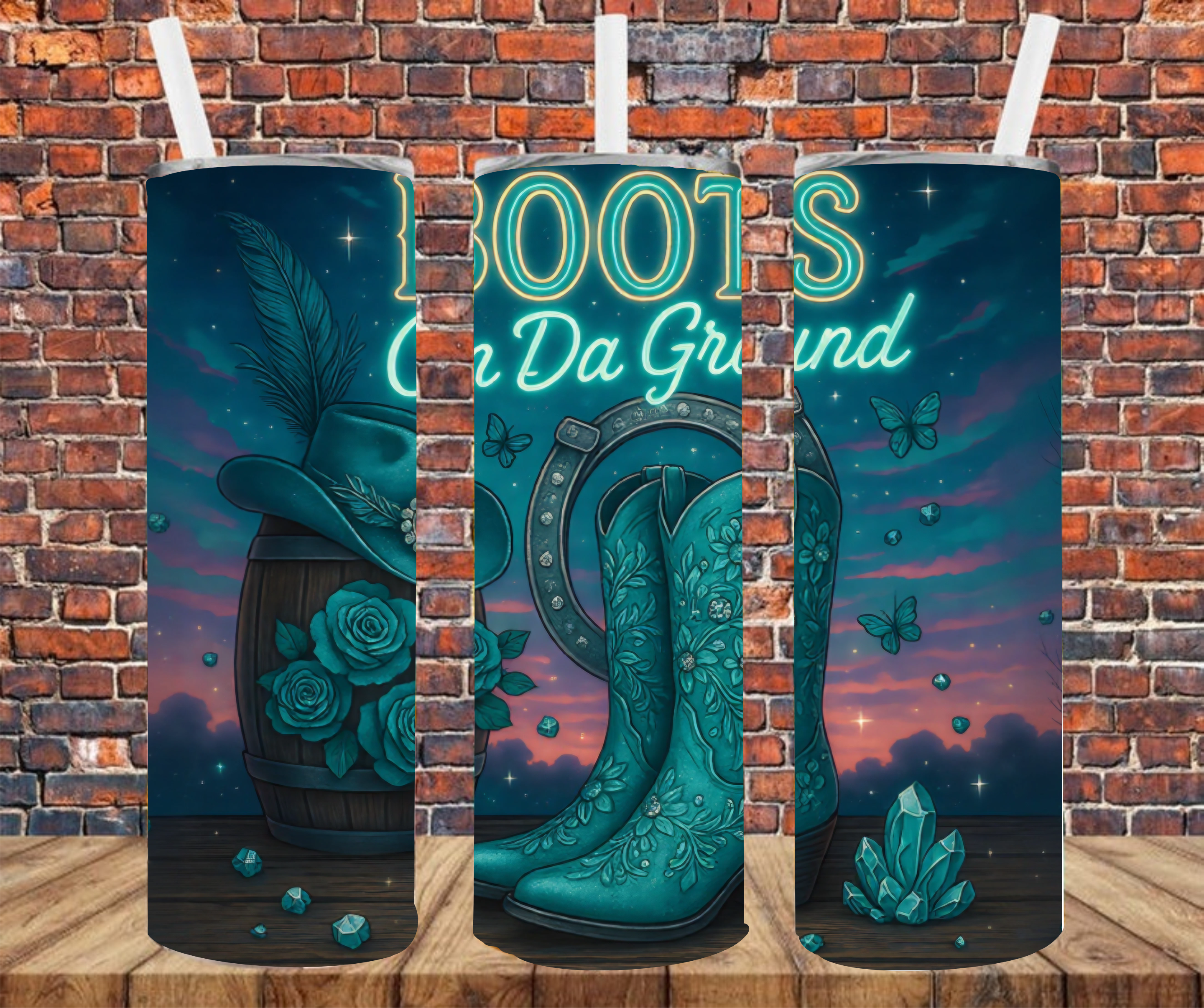 Boots On Da Ground - Tumbler Wrap - Vinyl Transfer