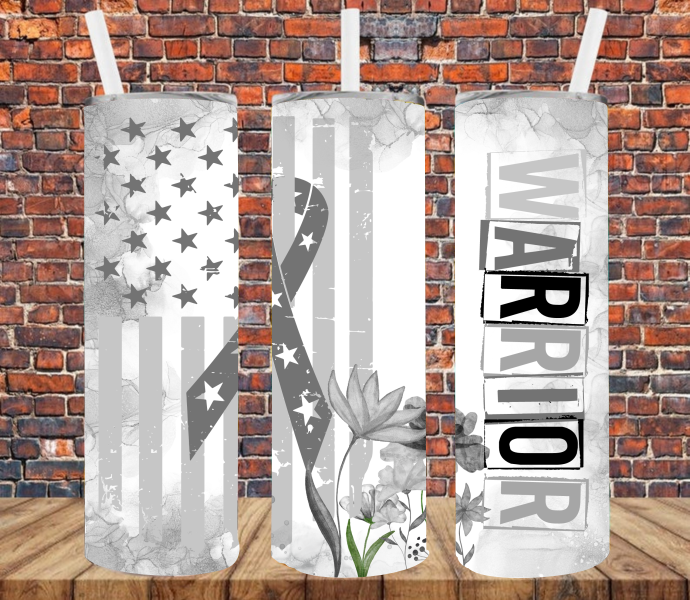 Grey Lung Cancer Warrior - Tumbler Wrap Sublimation Transfers