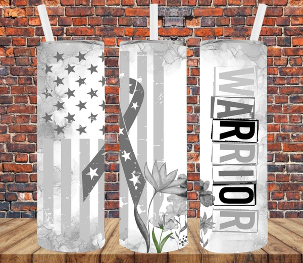 Grey Lung Cancer Warrior - Tumbler Wrap Sublimation Transfers