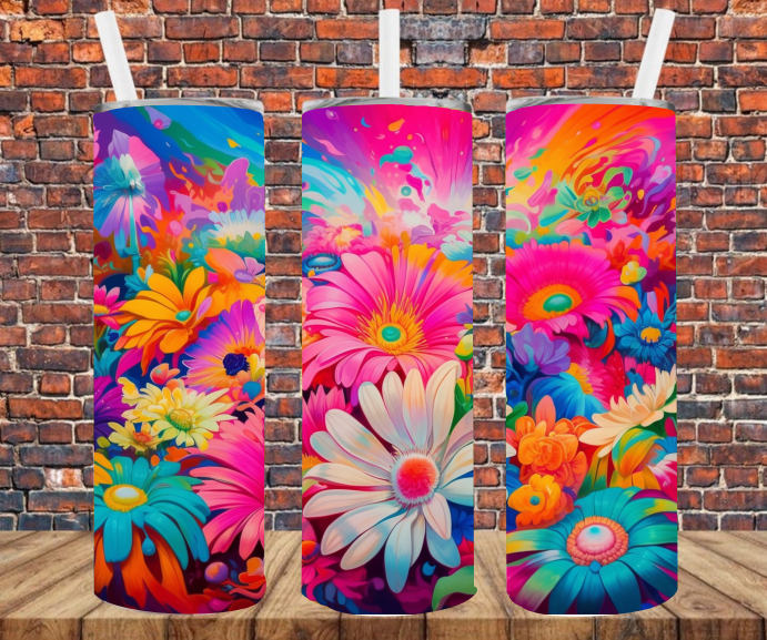 Bright Floral - Tumbler Wrap - Sublimation Transfers