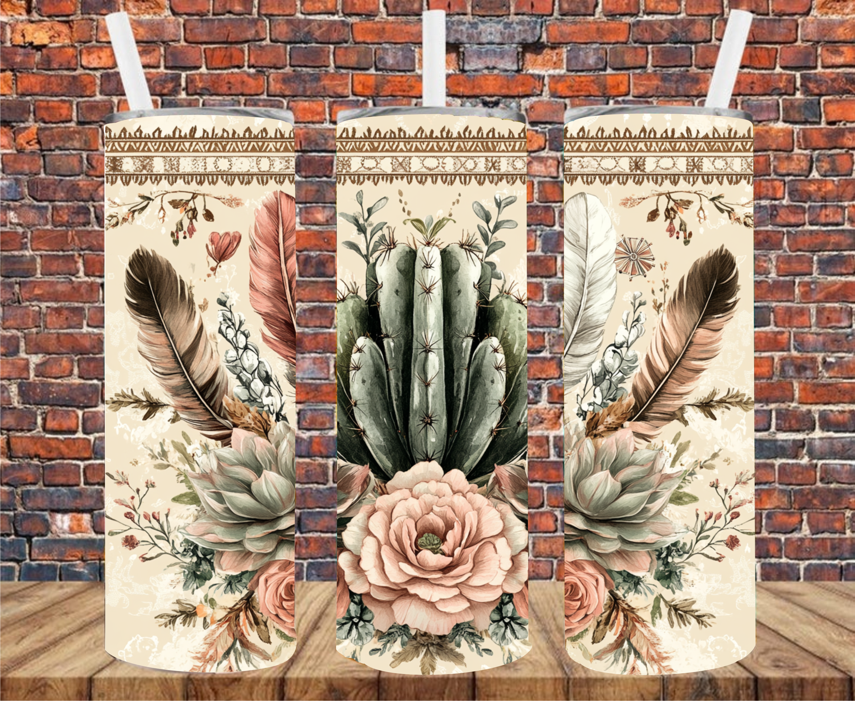 Cactus Bouquet - Tumbler Wrap - Sublimation Transfers