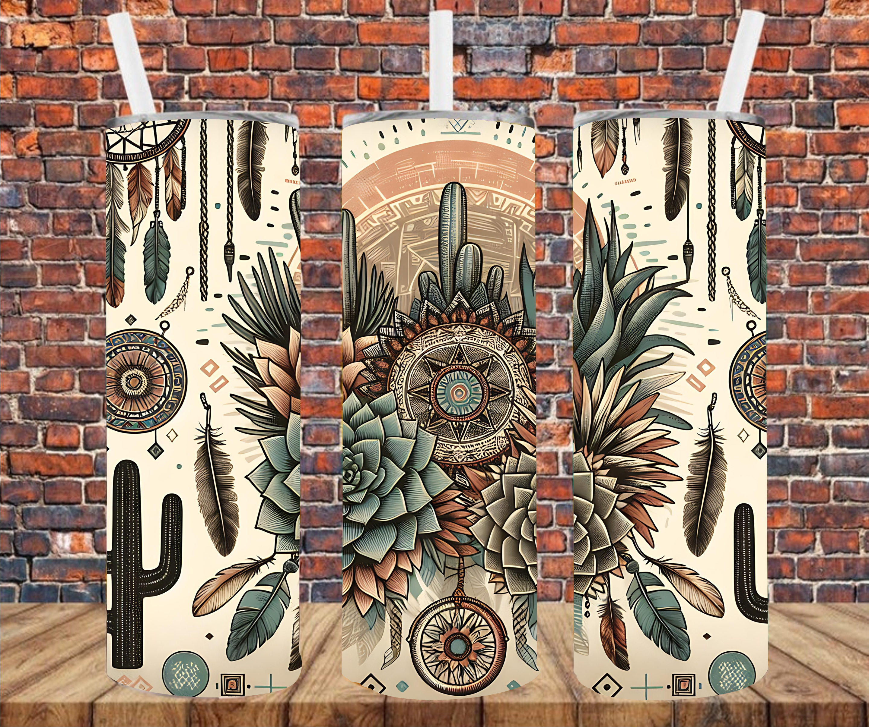 Western Cactus - Tumbler Wrap - Sublimation Transfers