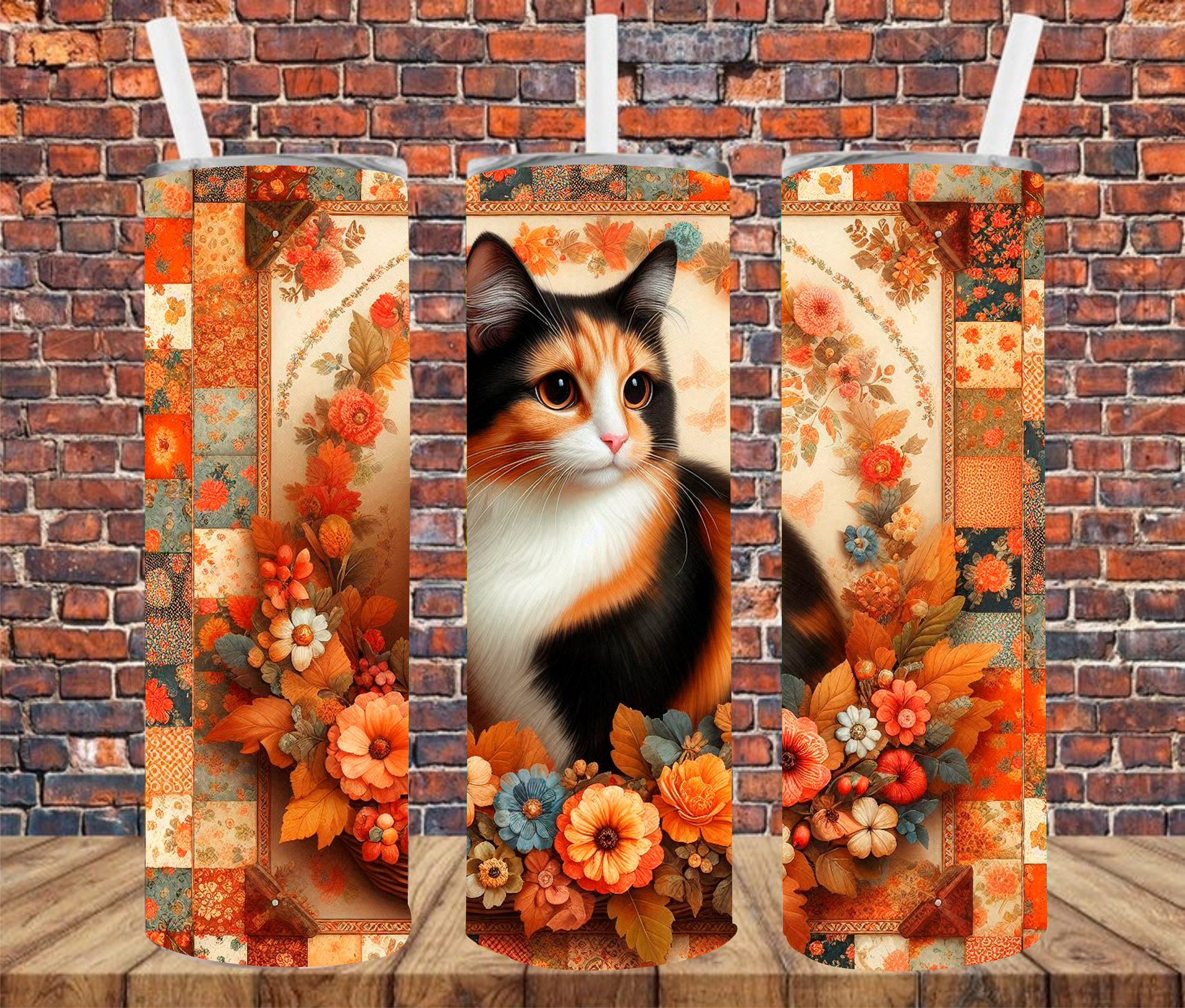 Autumn Calico - Tumbler Wrap - Sublimation Transfers