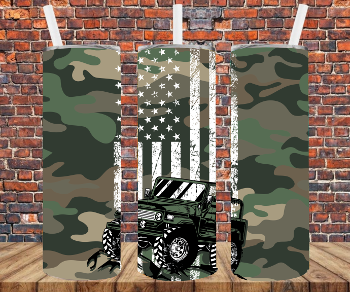 J.E.E.P Camo Flag - Tumbler Wrap - Sublimation Transfers