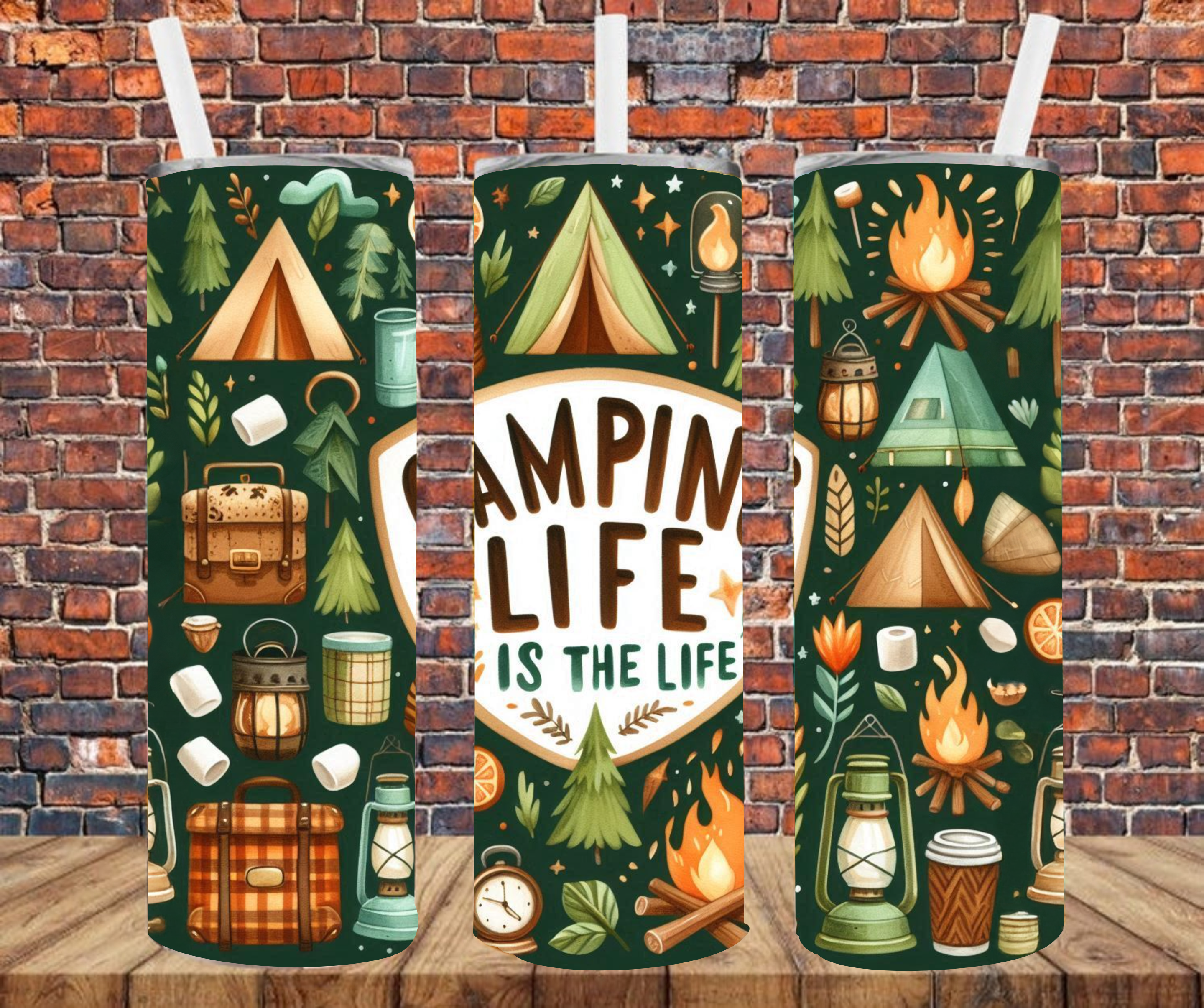 Camping Life Is The Life - Tumbler Wrap - Sublimation Transfer