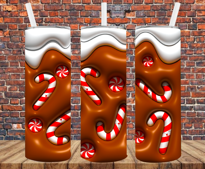 Candy Cane Cocoa - Tumbler Wrap - Sublimation Transfers