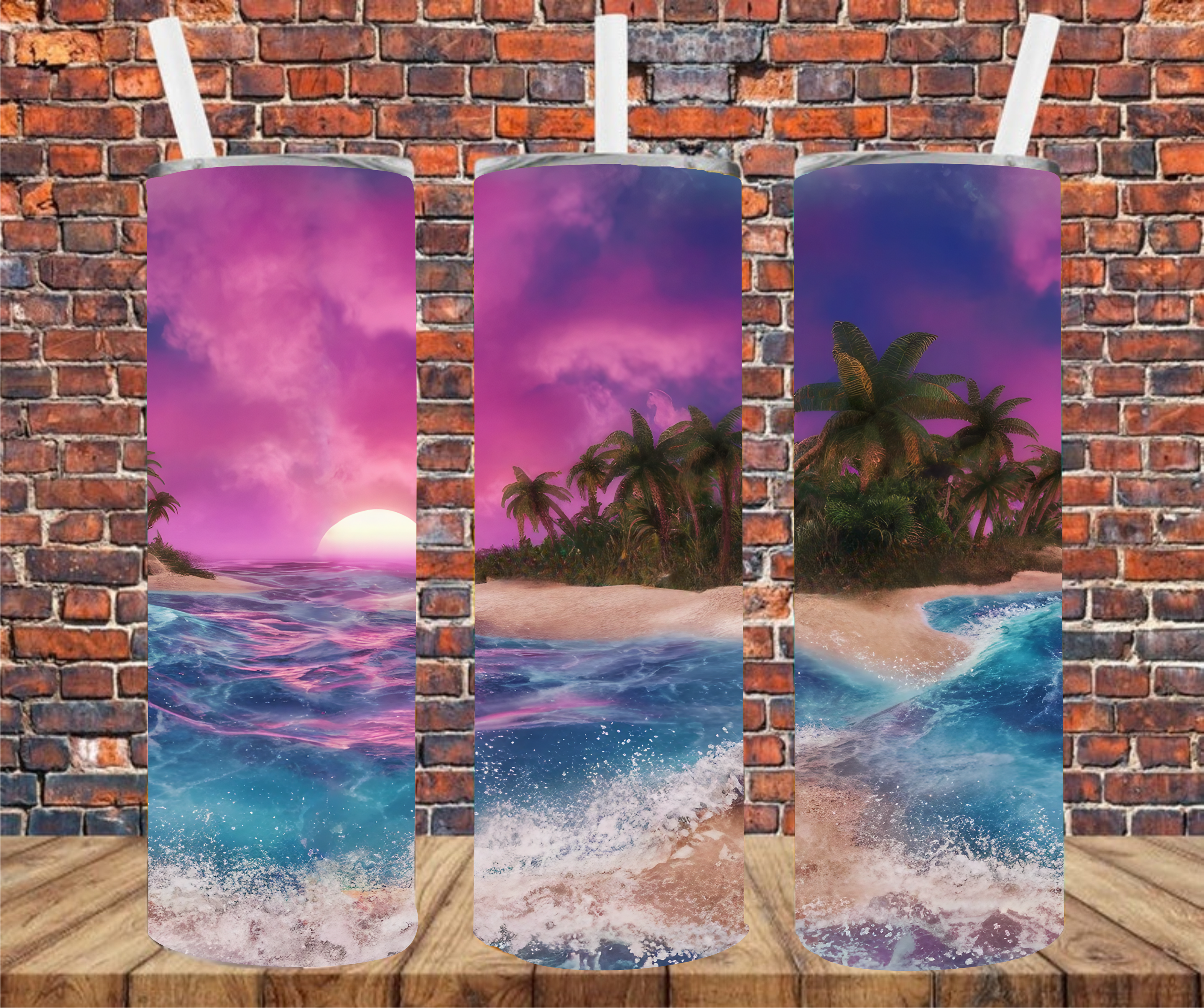 Caribbean Vibes - Tumbler Wrap - Vinyl Transfers