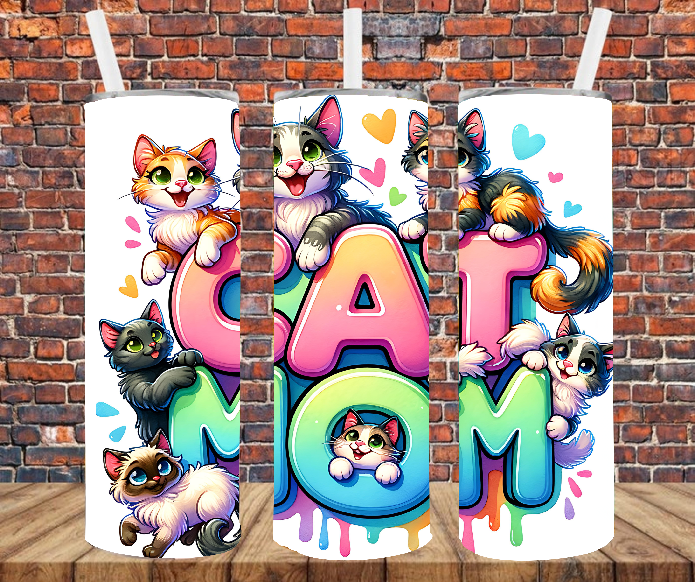 Cat Mom - Tumbler Wrap - Sublimation Transfer