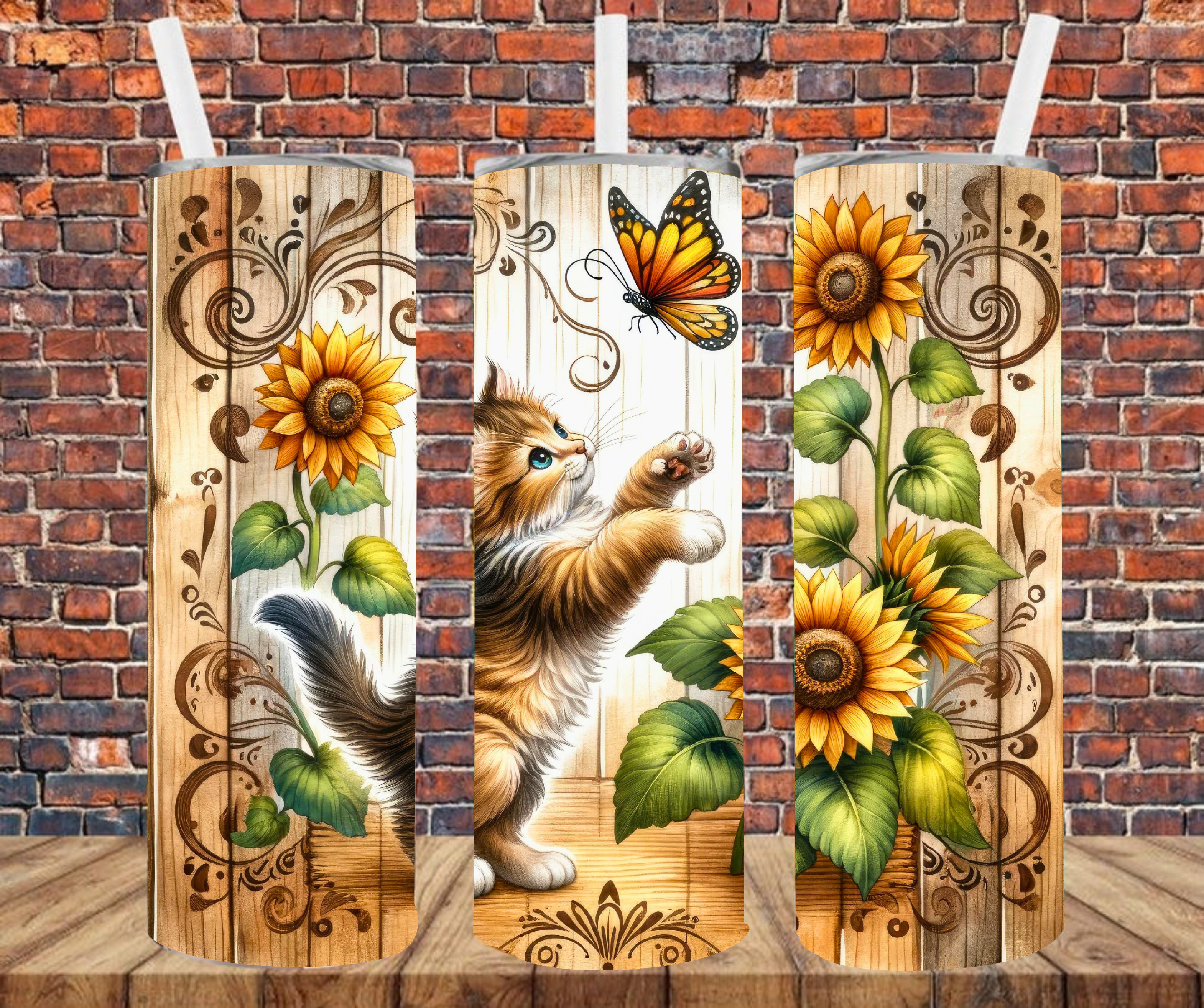 Playful Kitten - Tumbler Wrap - Sublimation Transfers